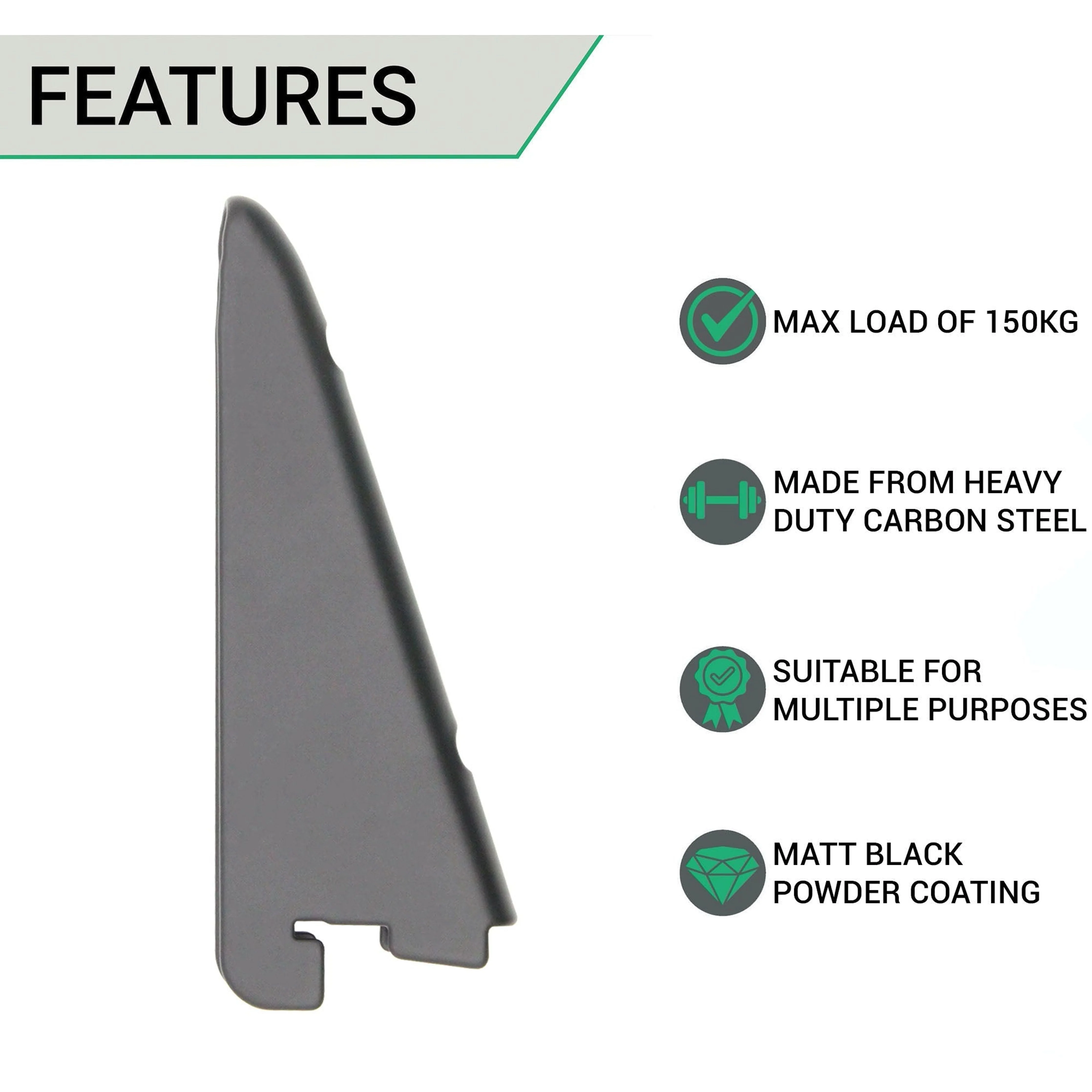 Twin Slot Shelving - Bracket - Black - 120mm - Image 2