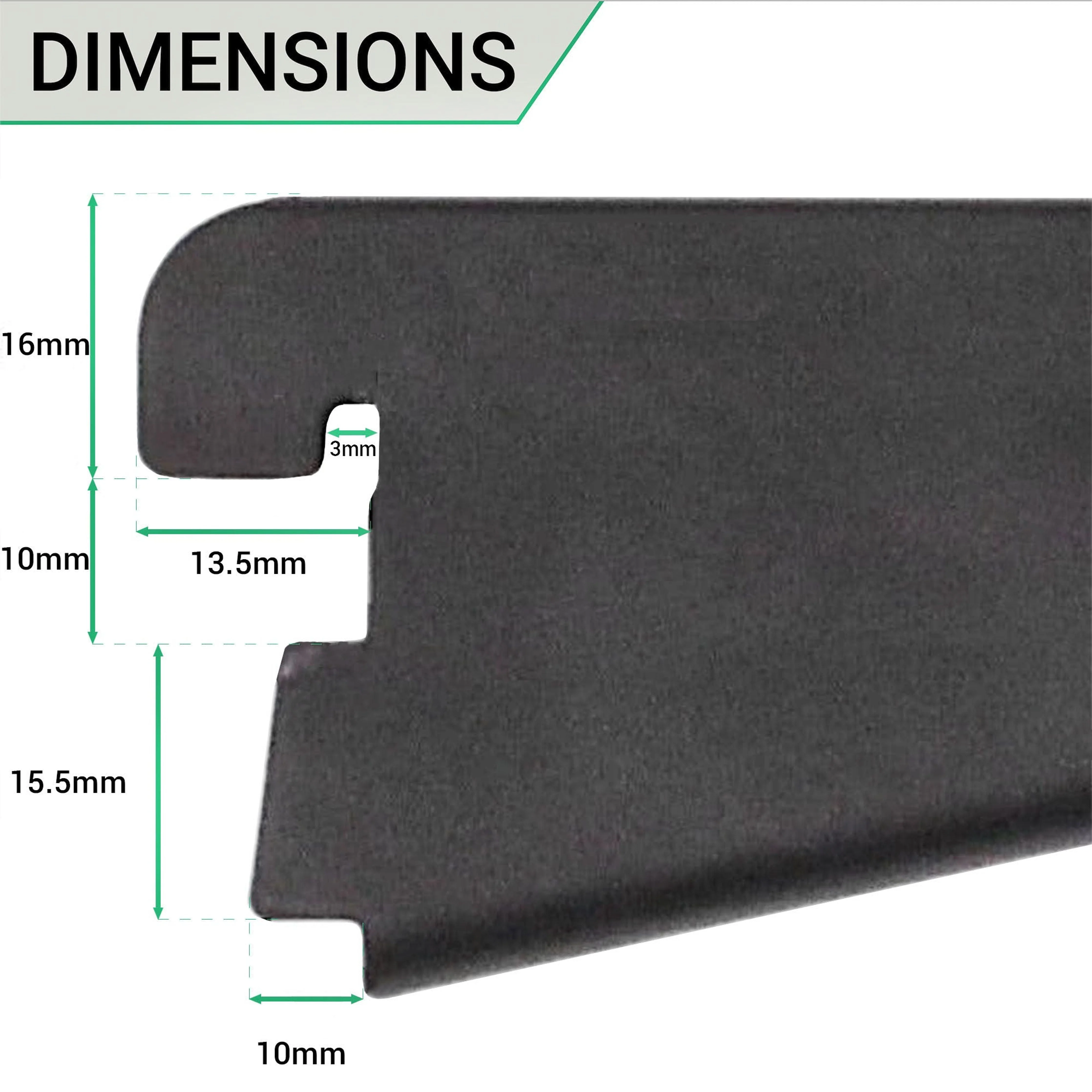 Twin Slot Shelving - Bracket - Black - 270mm - Image 3