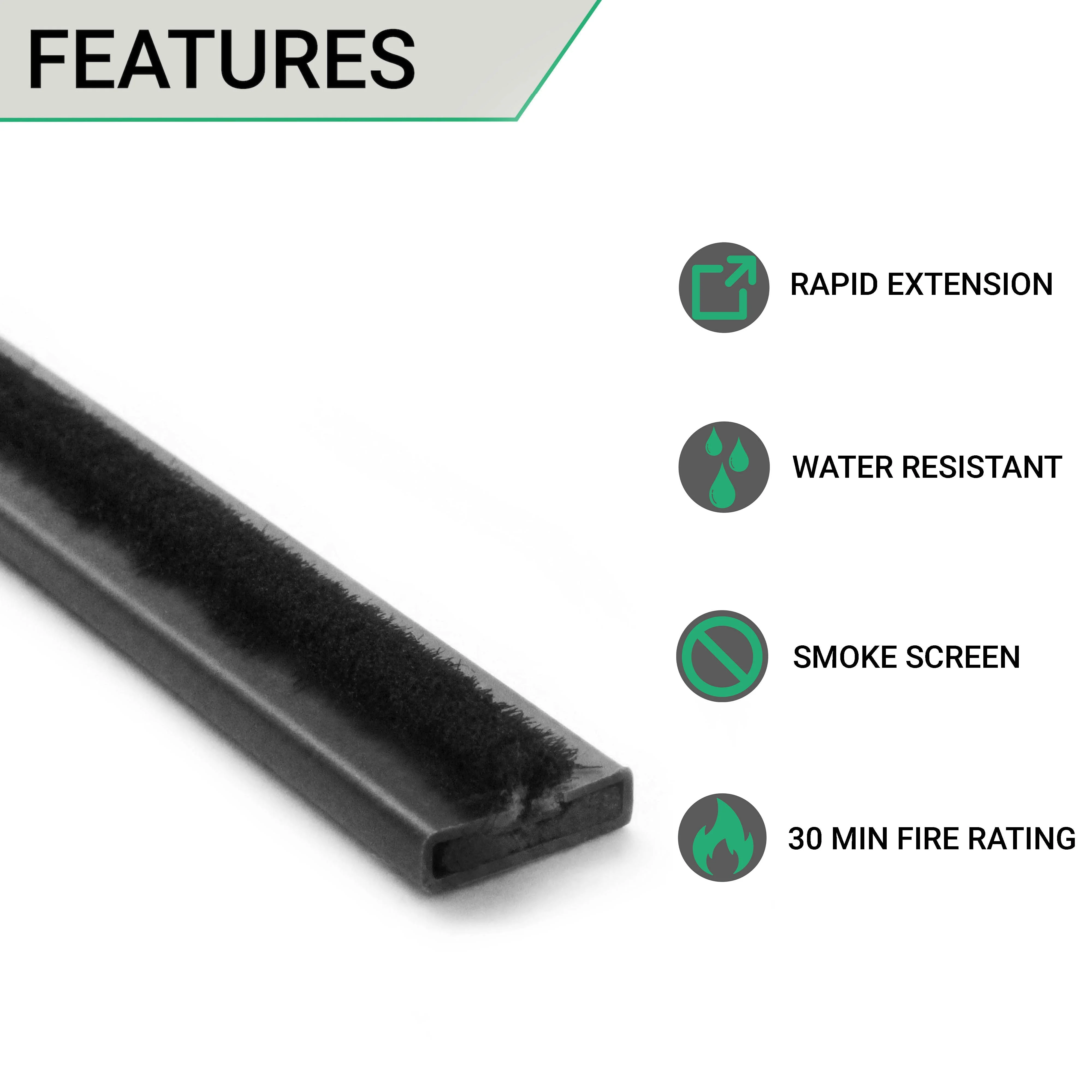 Intumescent Seal Strip - Fire and Smoke - 15x4x2100mm - Black - Trade Pack of 140 - Image 2