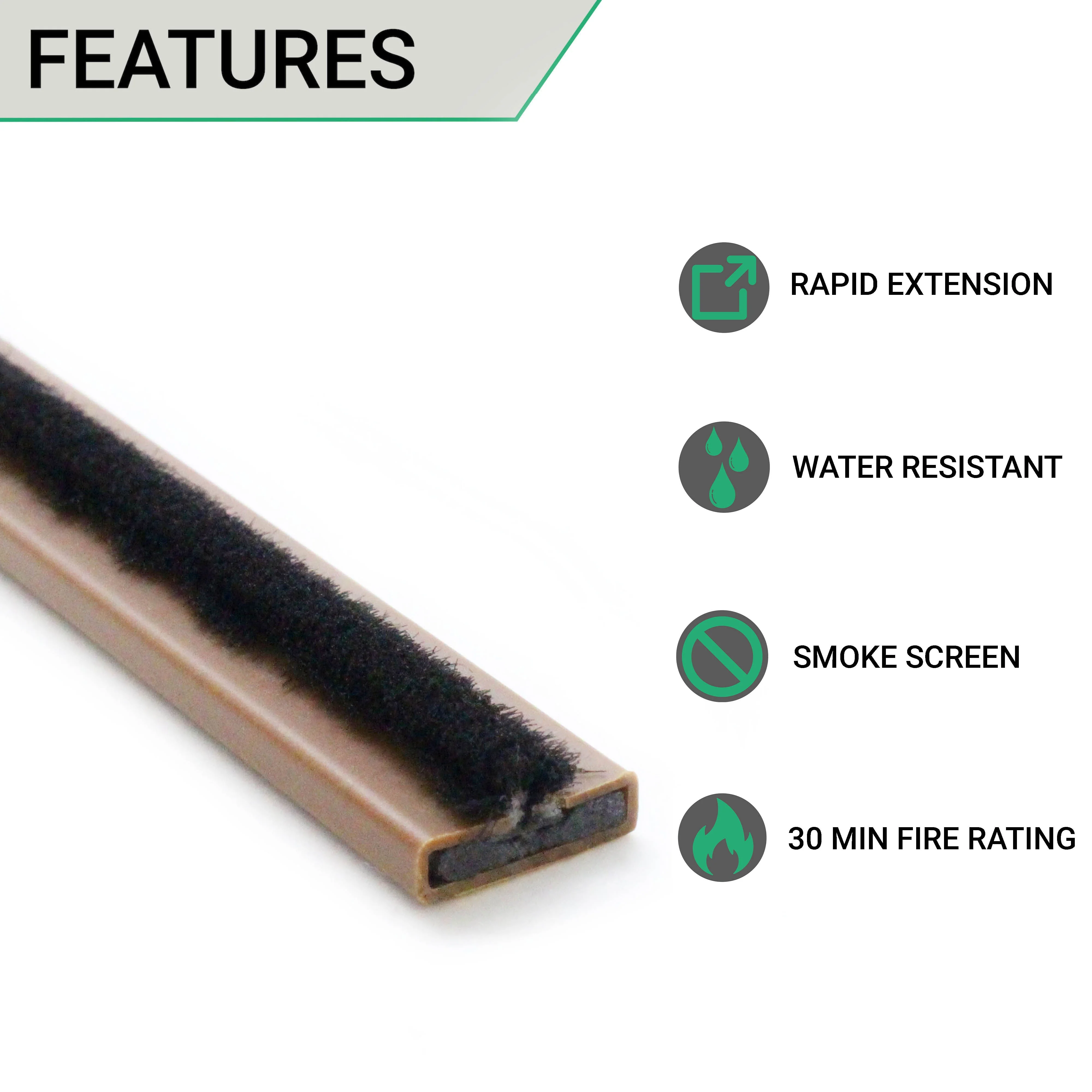 Intumescent Fire Door Seal Strip - Fire and Smoke - 15x4x2100mm - Brown - Trade Pack of 140 - Image 2