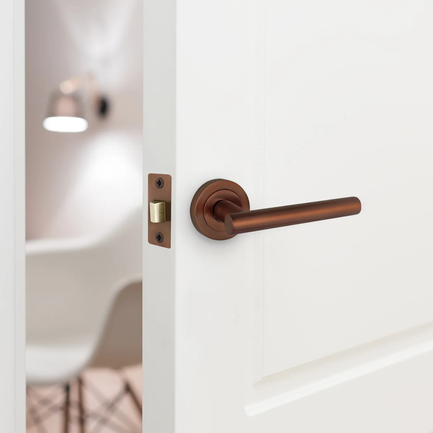 3 inch/76mm Tubular Latch Bolt Through - 57mm Backset - Bronze - Image 6