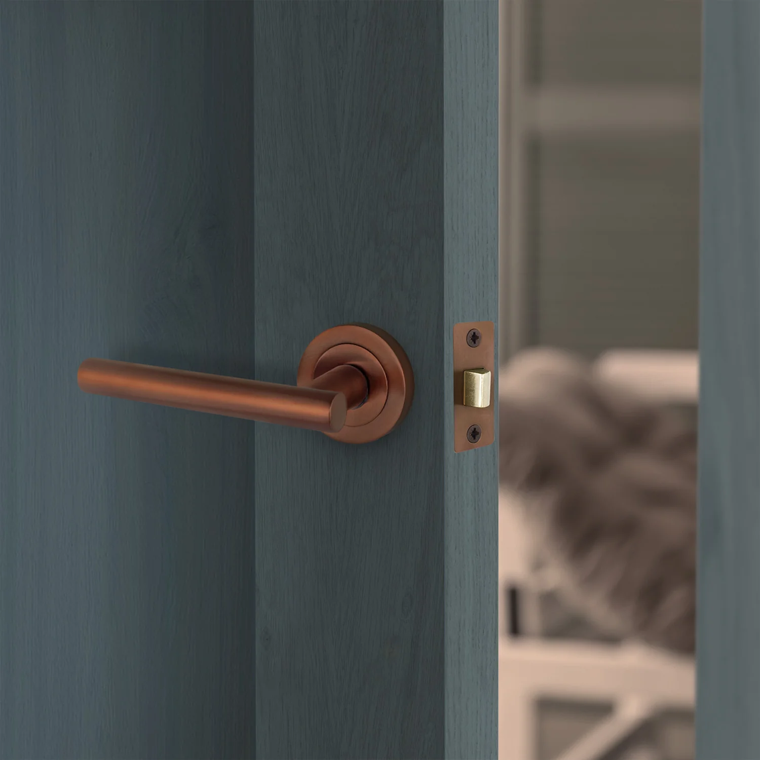 3 inch/76mm Tubular Latch Bolt Through - 57mm Backset - Bronze - Image 7