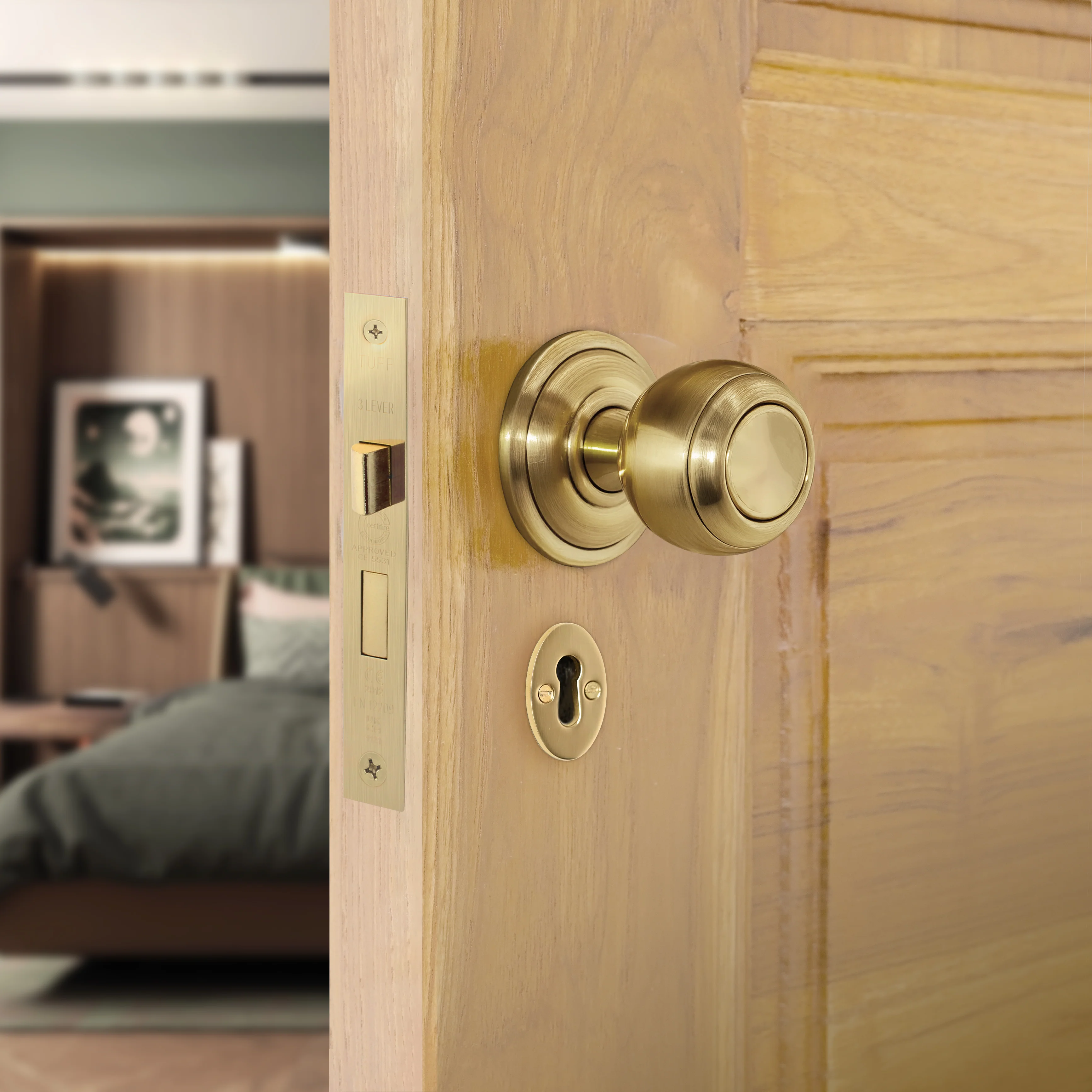 Mortice Fire Rated Sashlock - 64mm Case Size - 44mm Backset - Satin Brass - Image 6