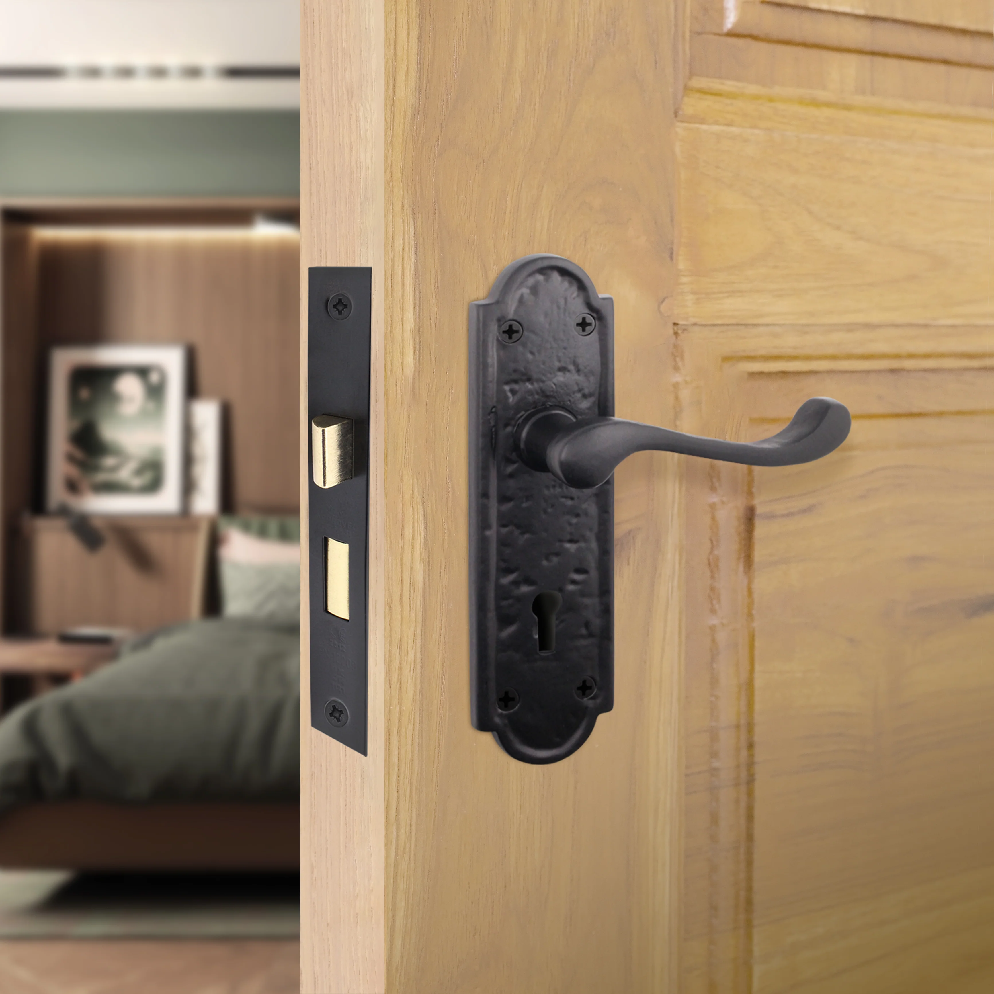 Mortice Fire Rated Sashlock - 64mm Case Size - 44mm Backset - Black - Image 6