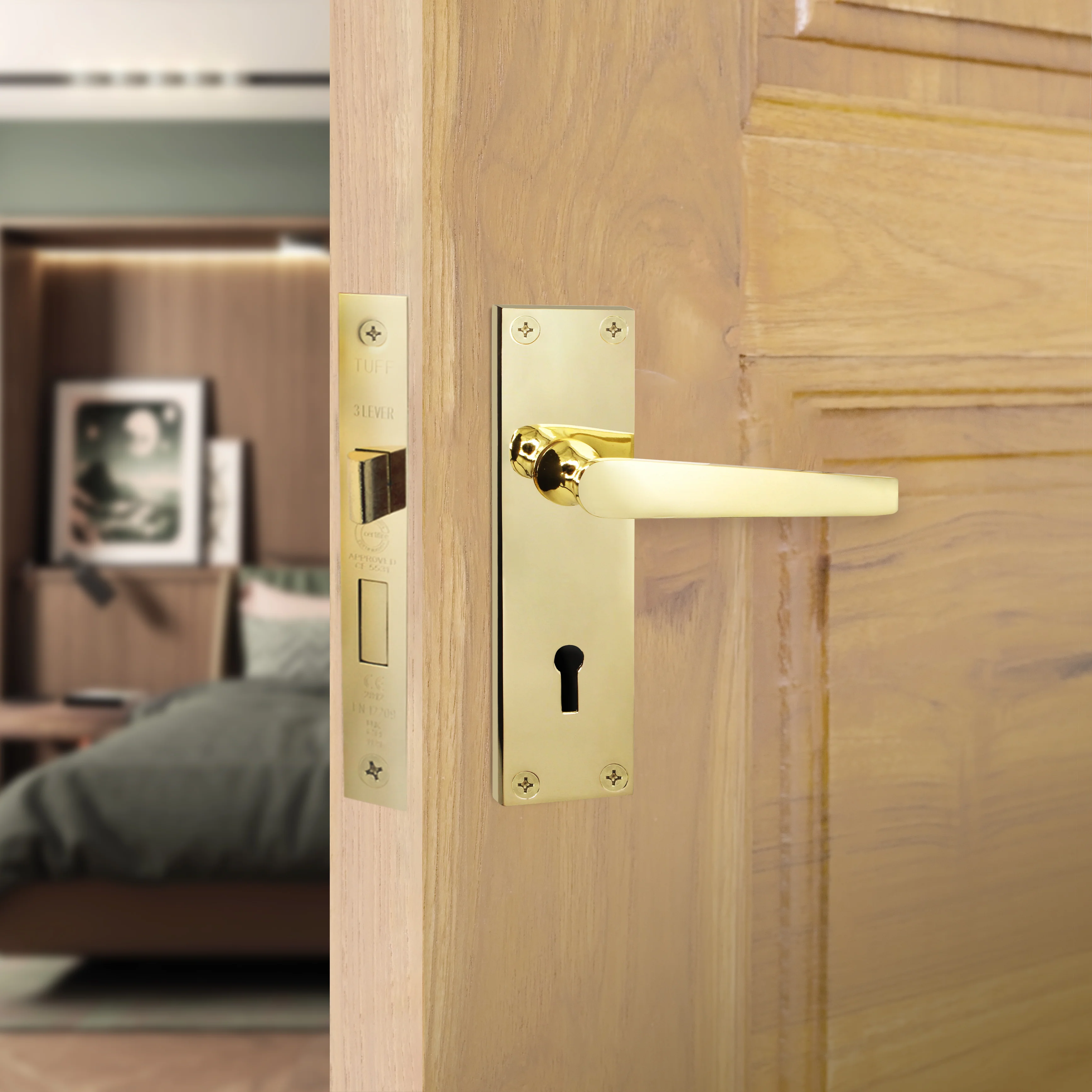 Mortice Fire Rated Sashlock - 64mm Case Size - 44mm Backset - Electro Brass - Image 6
