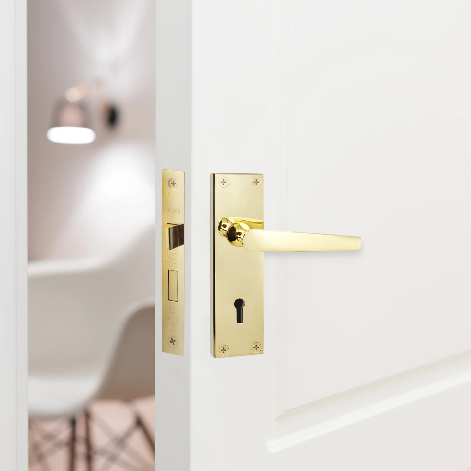 Mortice Fire Rated Sashlock - 64mm Case Size - 44mm Backset - Electro Brass - Image 7
