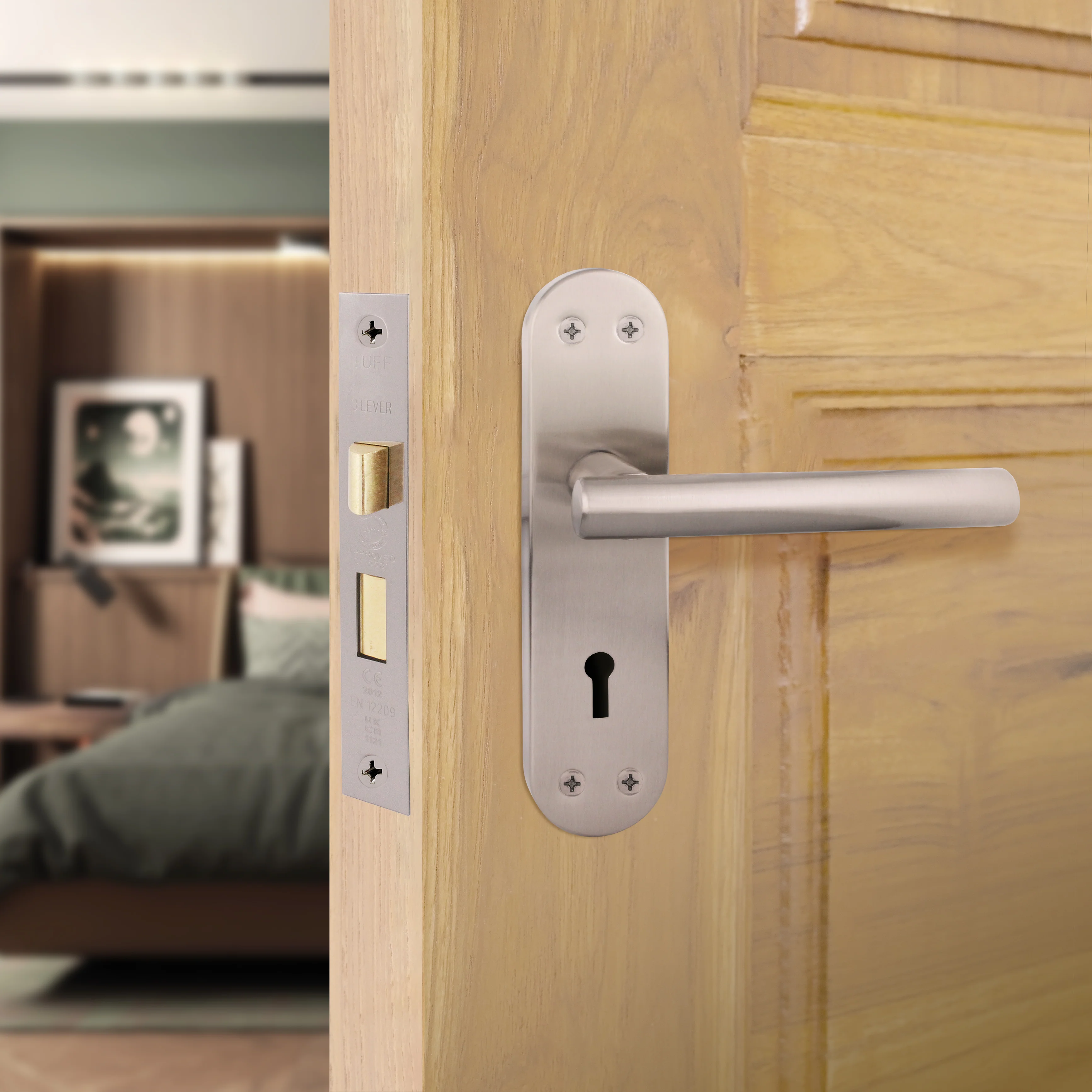 Mortice Fire Rated Sashlock - 80mm Case Size - 57mm Backset - Satin Nickel - Image 6