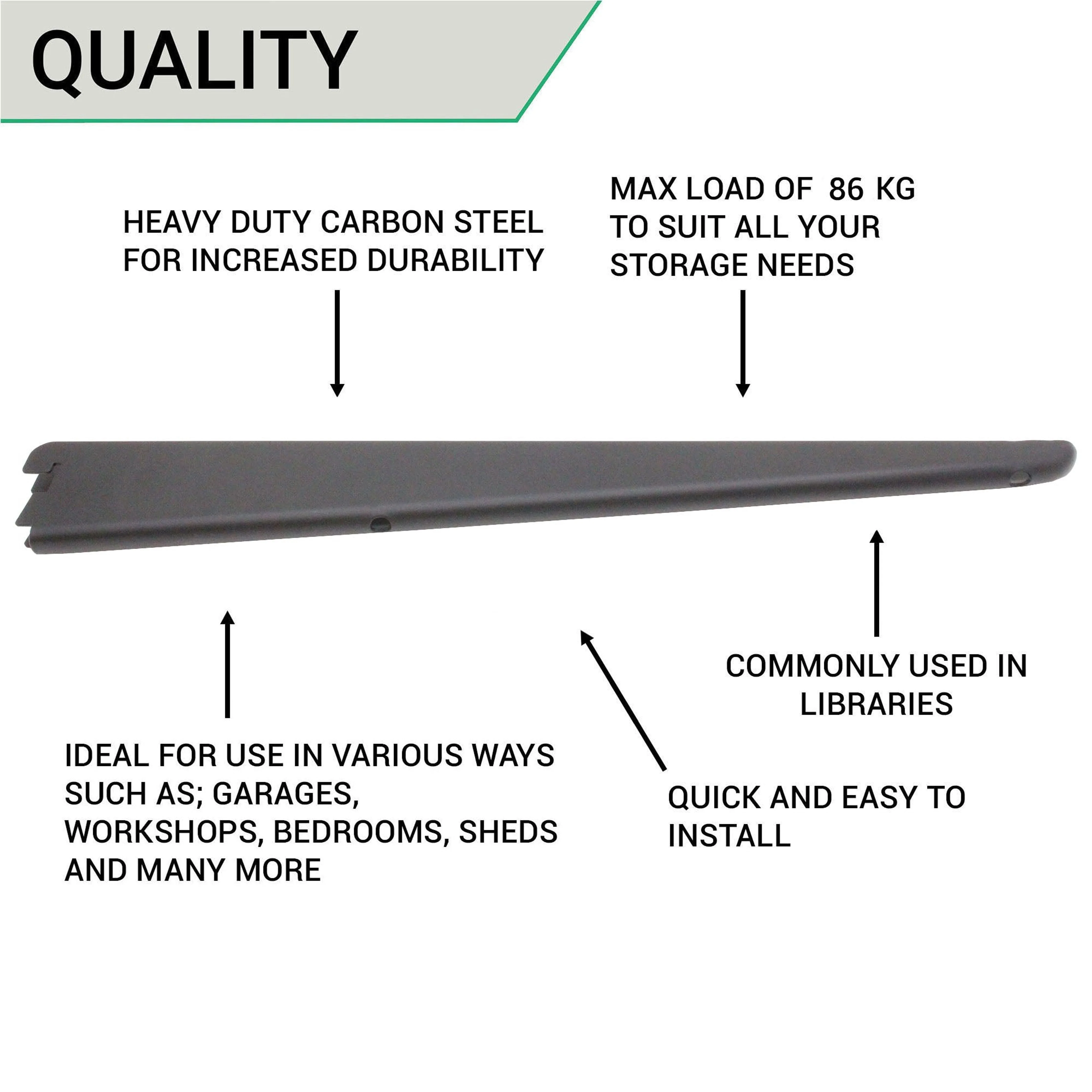 Twin Slot Shelving - Bracket - Black - 370mm - Image 6