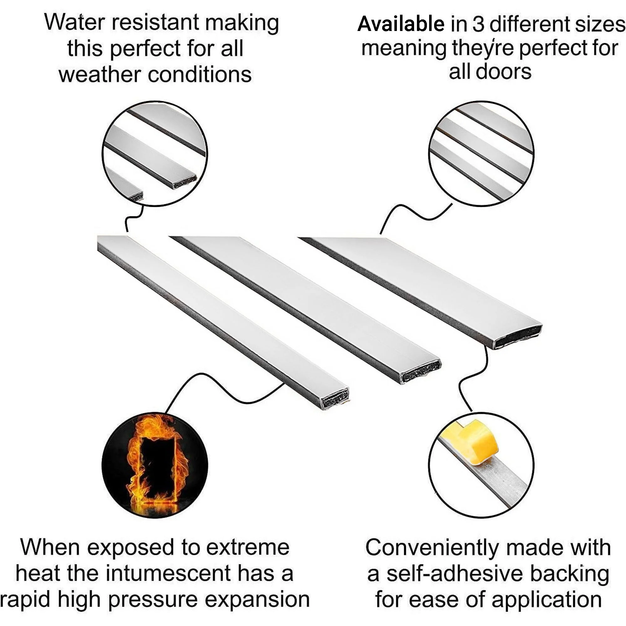 Intumescent Fire Door Seal Strip - Fire Only - 15x4x2100mm - White - Trade Pack of 200 - Image 3