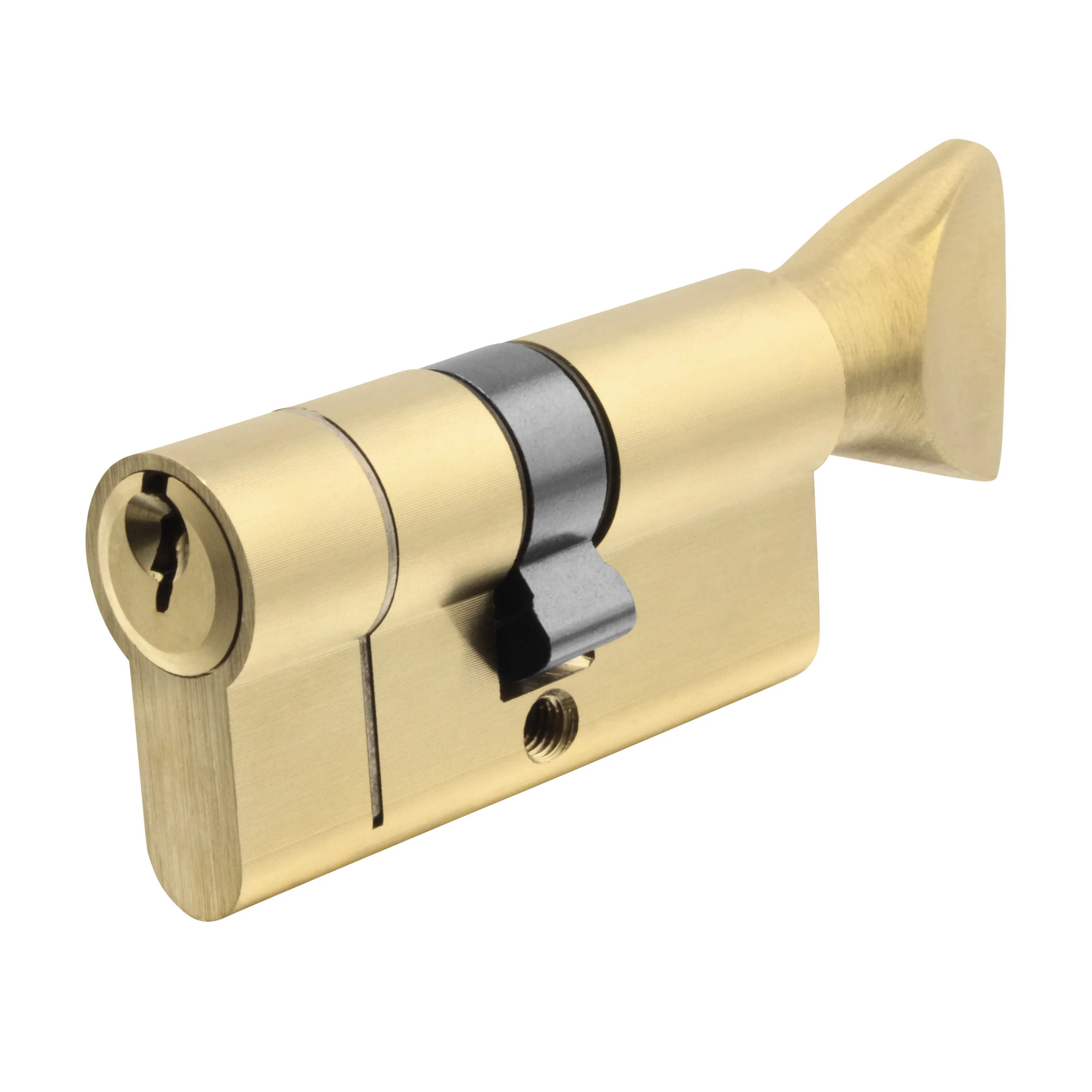 5 Pin 30/30mm 60mm [25+25+10mm] Euro Cylinder and Turn - Keyed Alike - Satin Brass