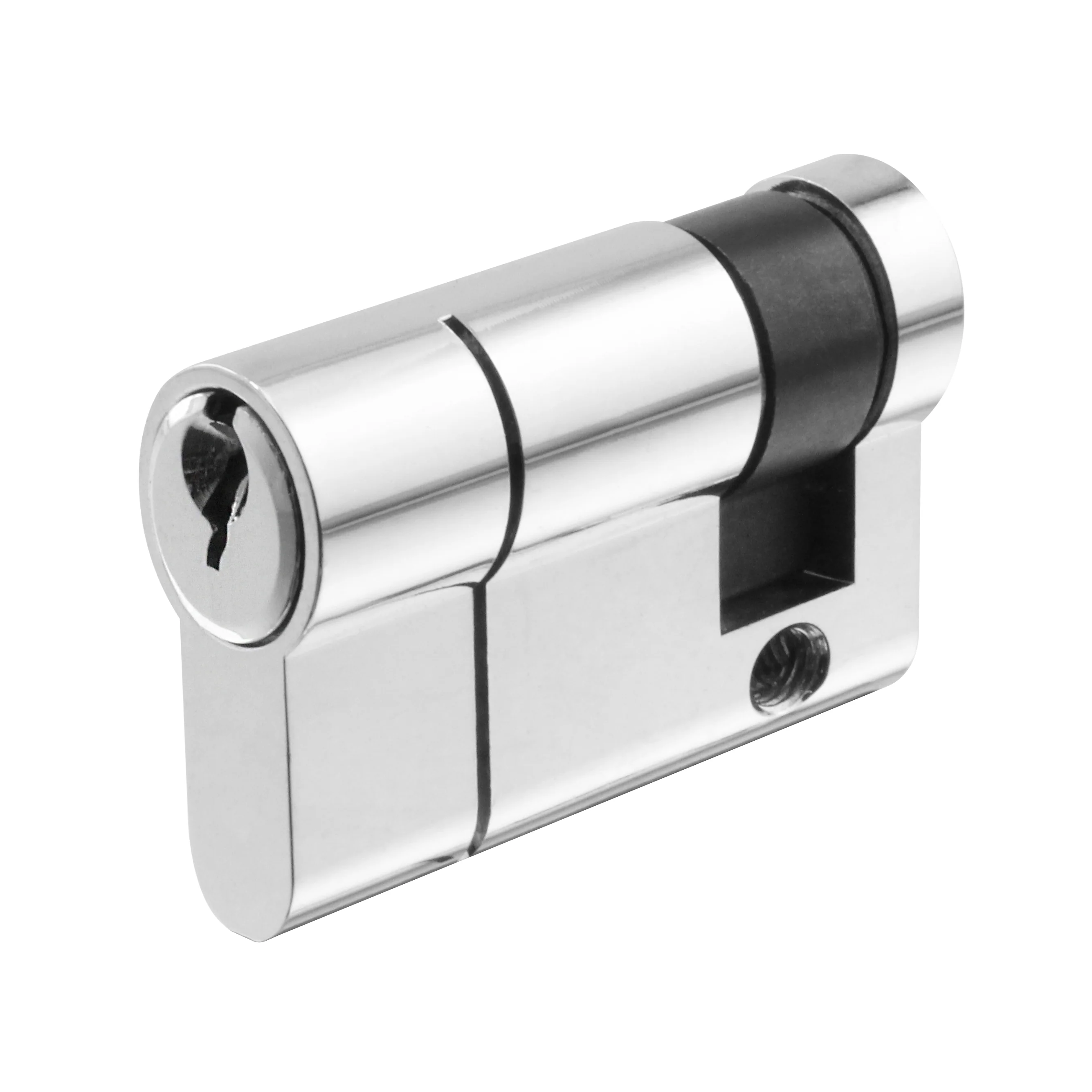 5 Pin 50mm [35+5+10mm] Euro Single Cylinder - Keyed to Differ - Polished Chrome