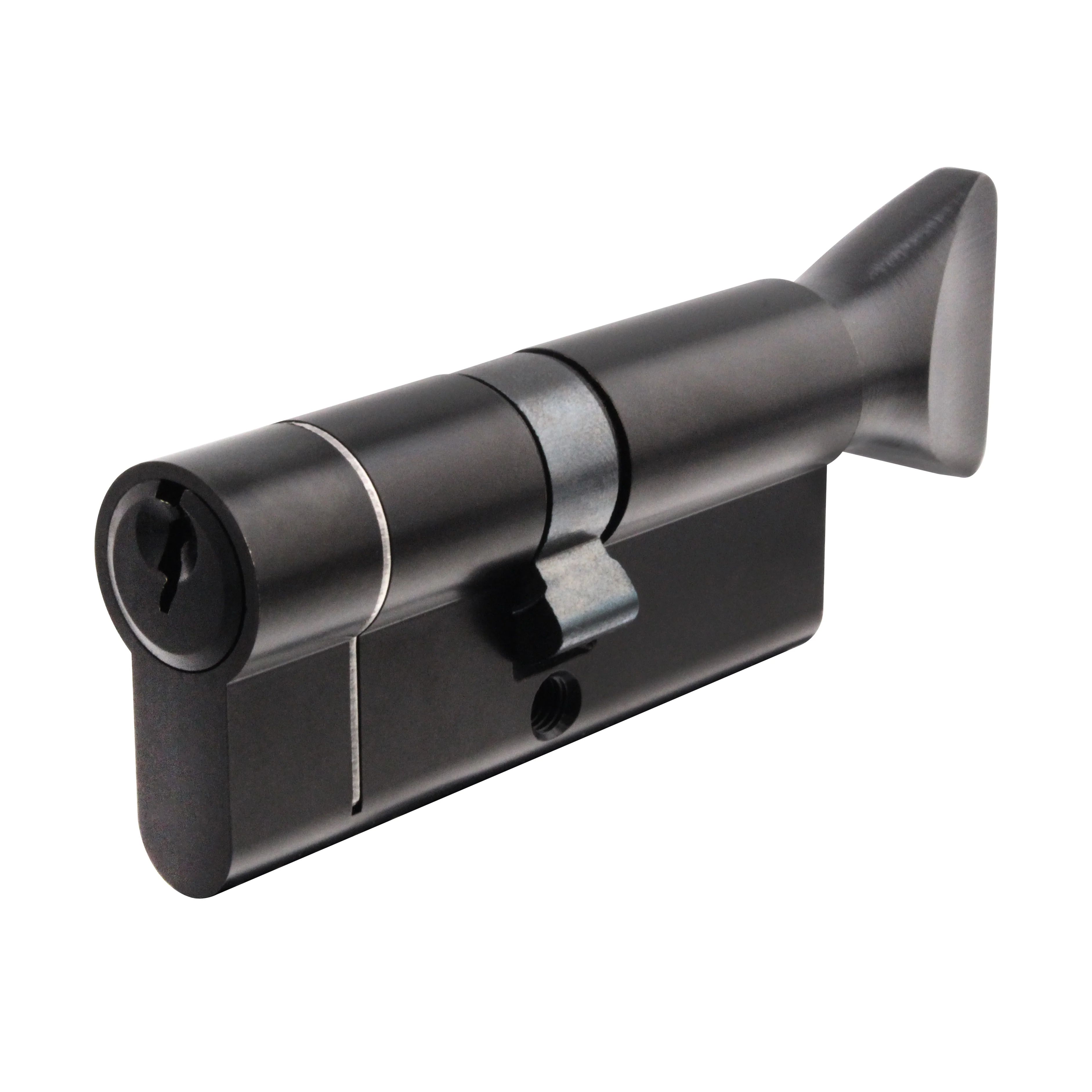 5 Pin 40/40mm 80mm [35+35+10mm] Euro Cylinder and Turn - Keyed to Differ - Matt Black