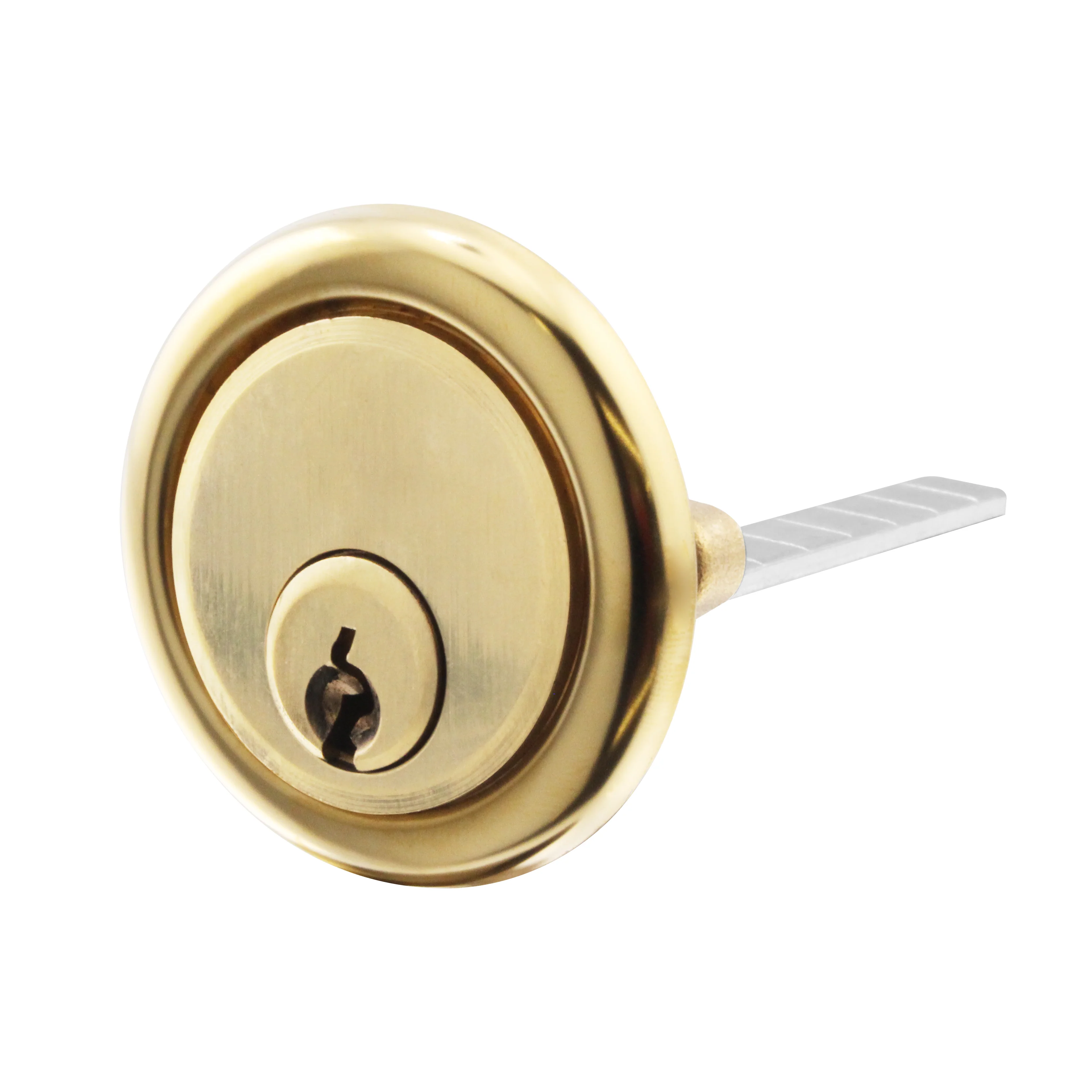 5 Pin Universal Rim Cylinder - Master Keyed - Polished Brass