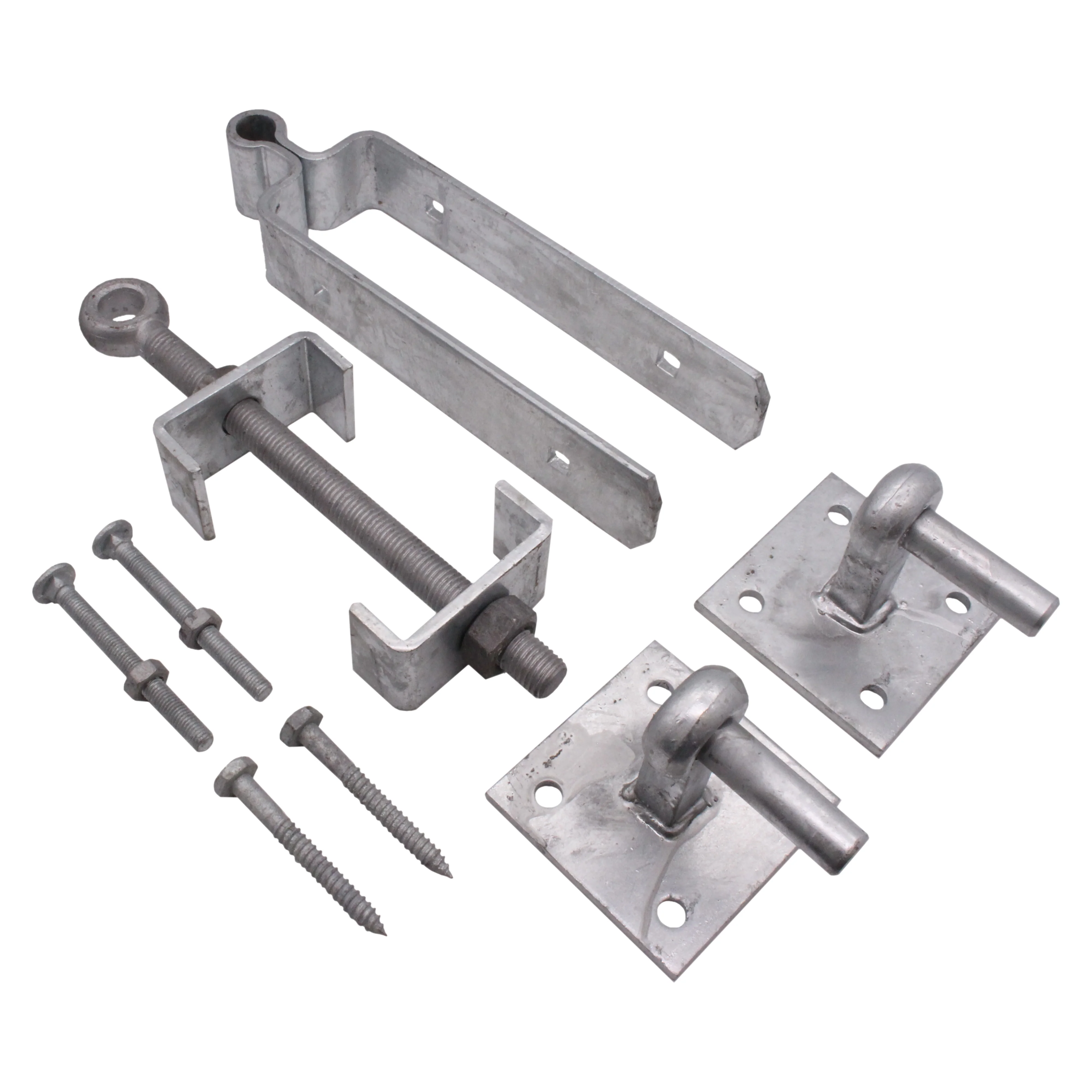 Field Gate Hinge Set Double Strap Adjustable Hook On Plate - (24" / 600mm) - Hot Dip Galvanised - Image 6