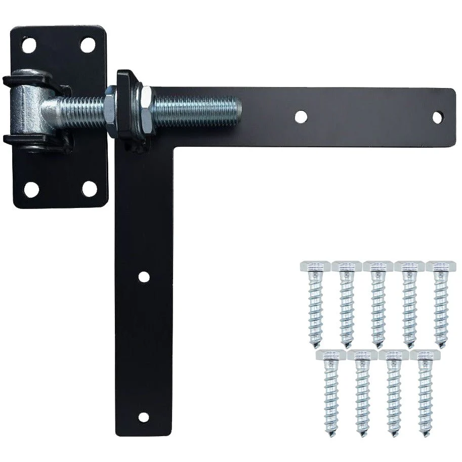 Adjustable Gate Hinges - Left Hand - 300 x 300mm - M24 - Black