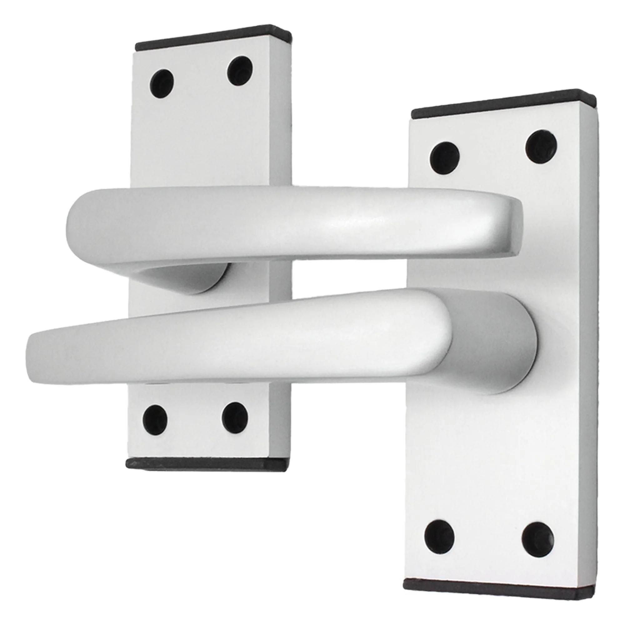 Aluminium Council Lever Latch Pack - 104x40mm - 66mm Lock x 76mm Hinges- Satin Aluminium - Image 2