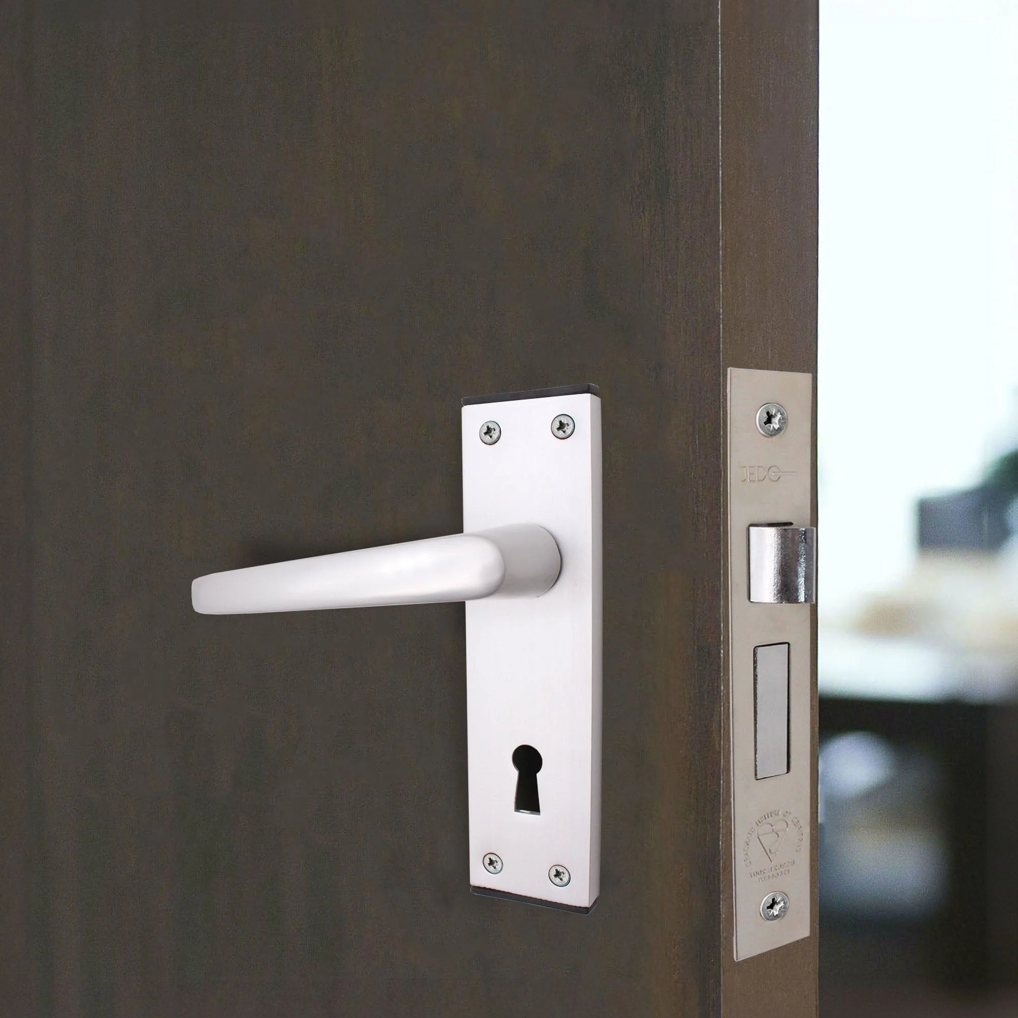 Aluminium Council Lever Lock Pack - 150 x 40mm - 66mm Lock x 76mm Hinges - Satin Aluminium - Image 6