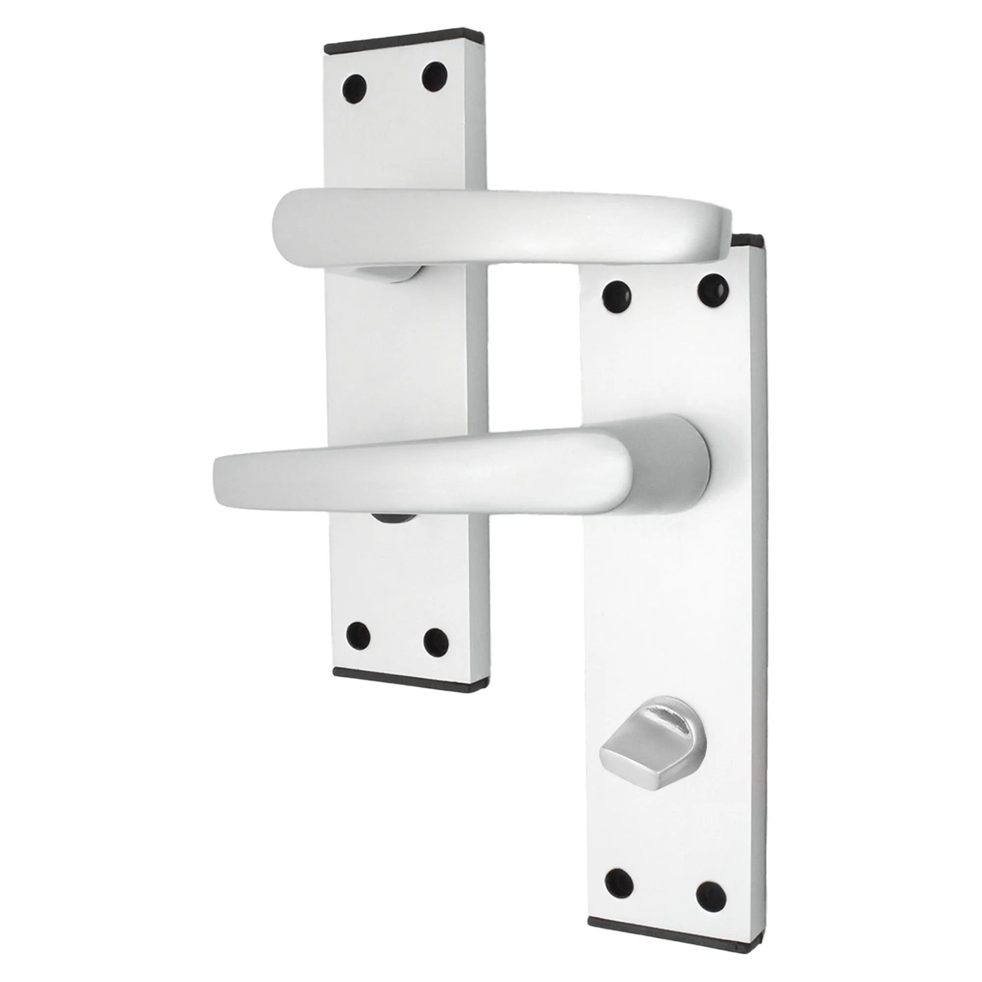 Aluminium Council Lever Bathroom Set - 150 x 40mm - Satin Aluminium