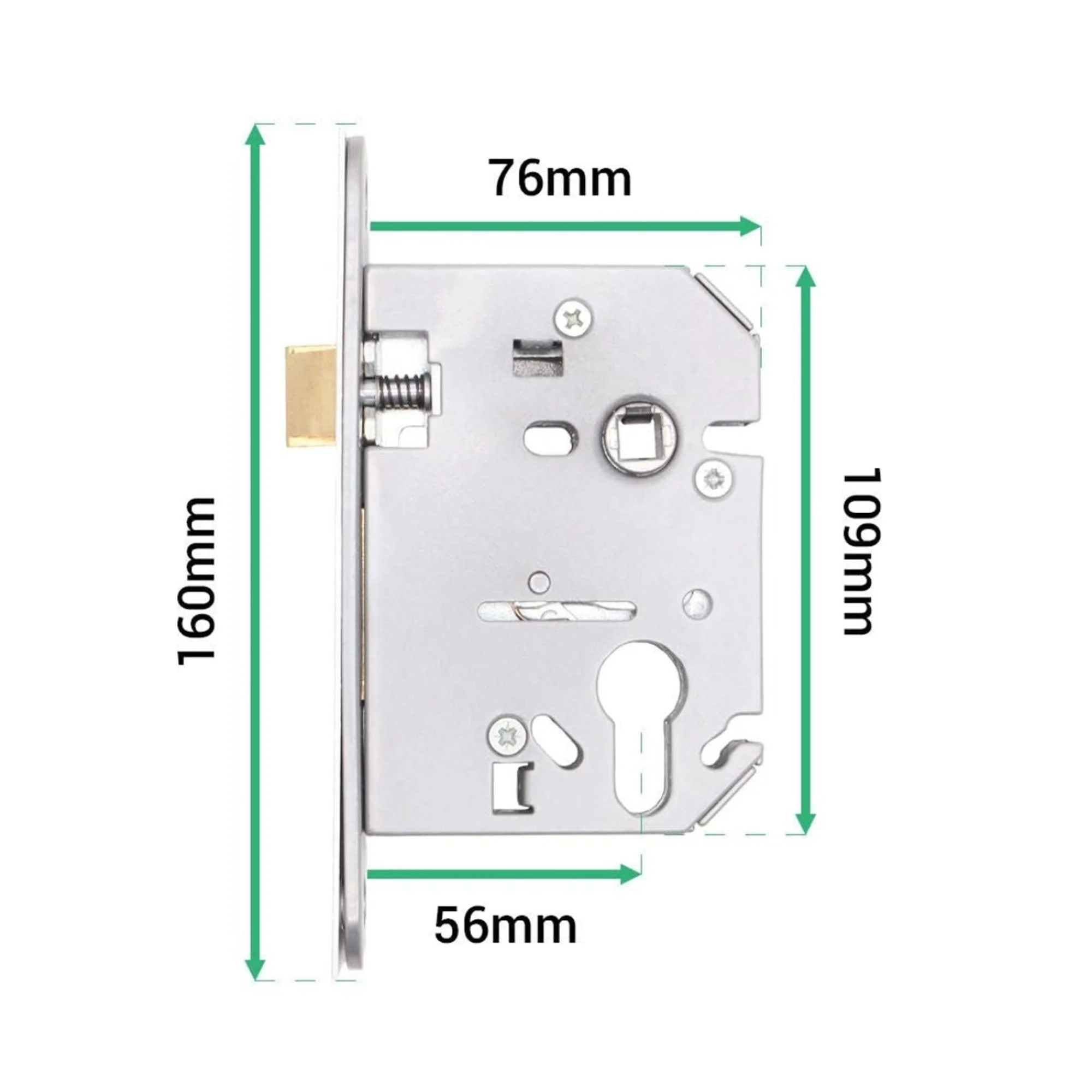 Aluminium Contractor Lever Euro Lock Cylinder Kit 48.5mm c/c Set - 154x41mm - Satin - Image 4