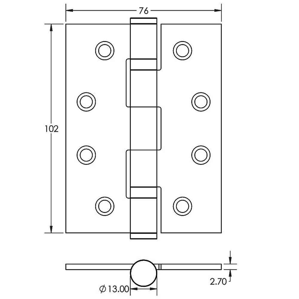Antique Brass Fire Door Hinges – 4 Inch/102mm – Grade 11 Steel Ball Bearing – Pack 2 - Image 2