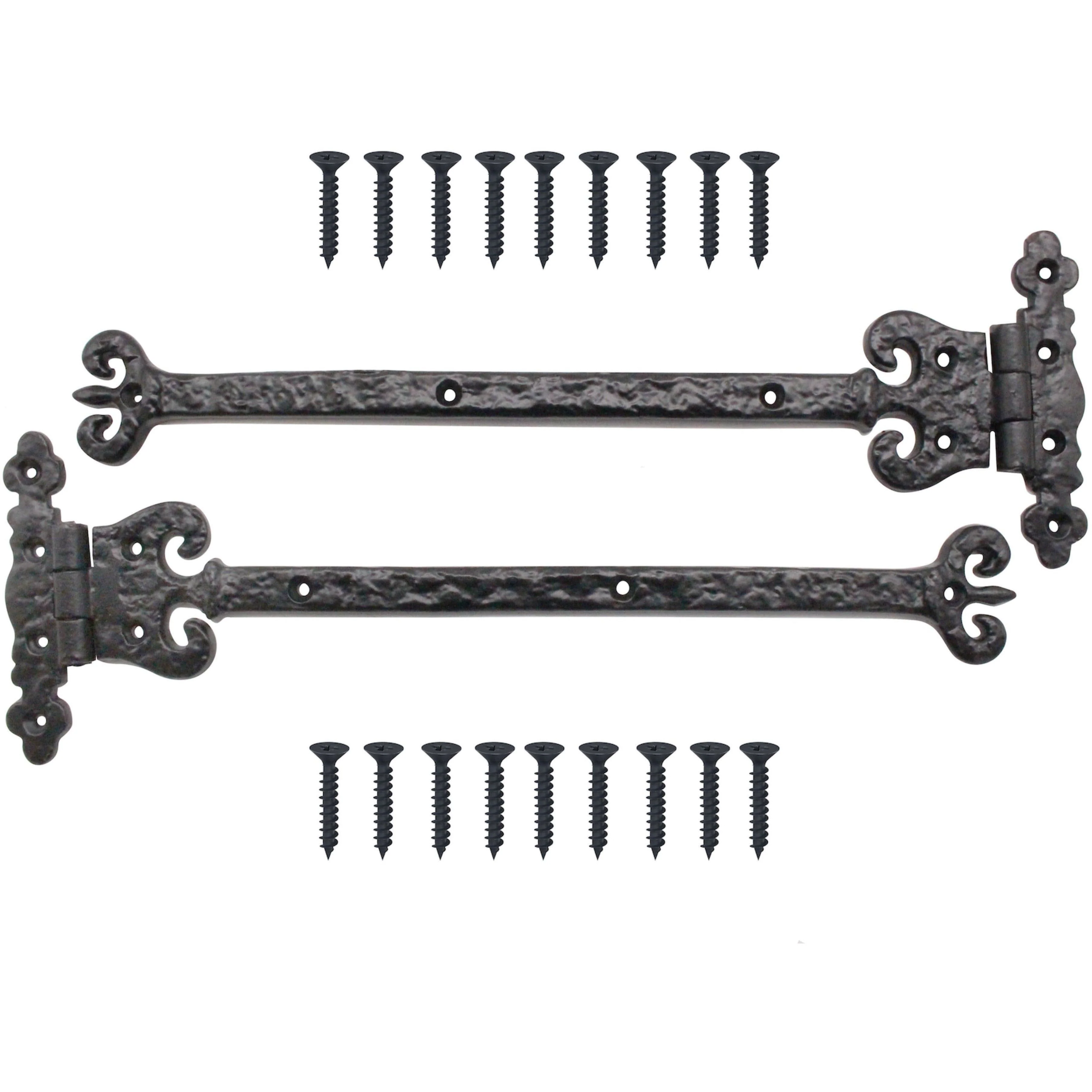 Antique Door and Gate Hinges - 13 x 4 Inches - Black