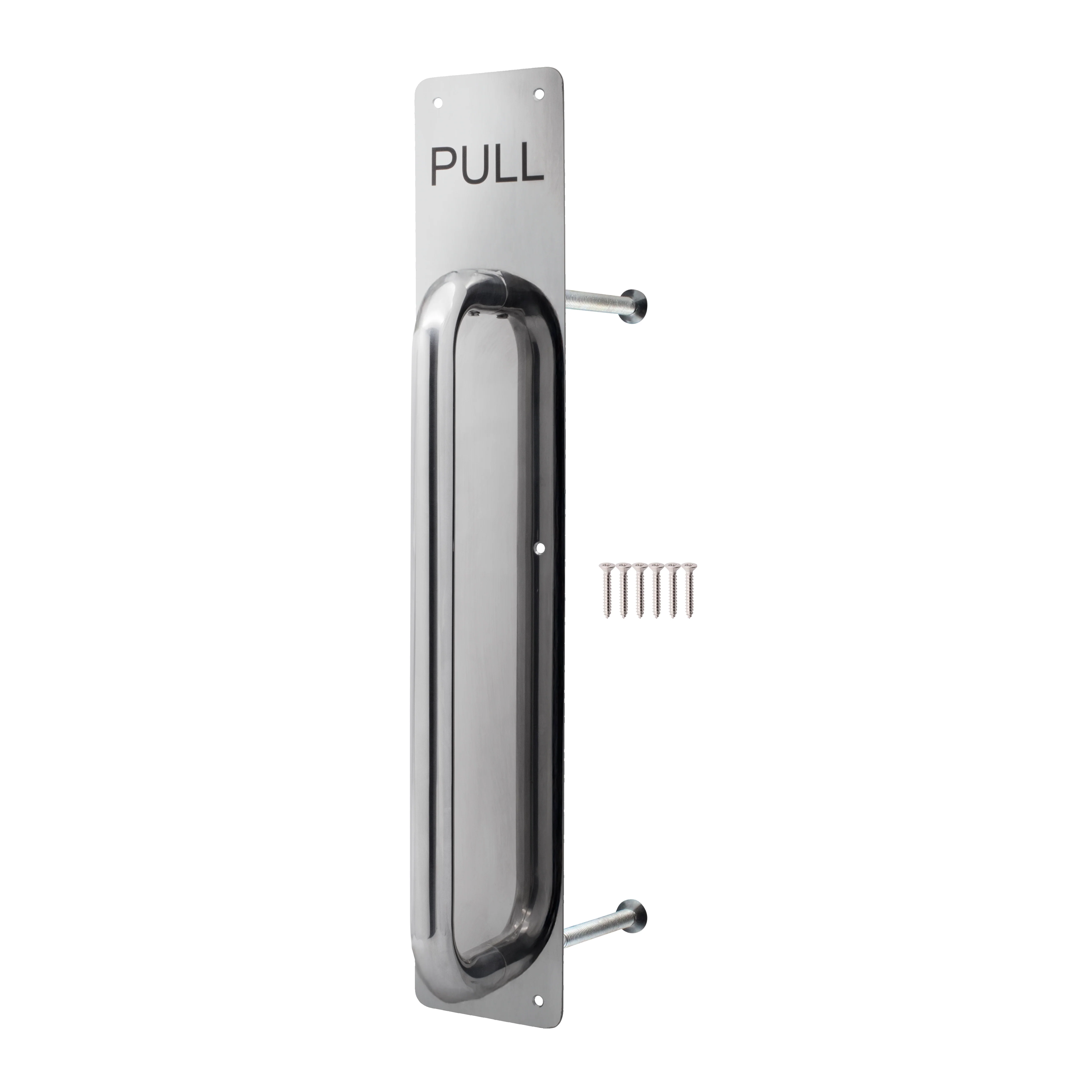 Architectural Pull Handle On Plate - Engraved Pull - 425 x 75mm - Polished Stainless Steel