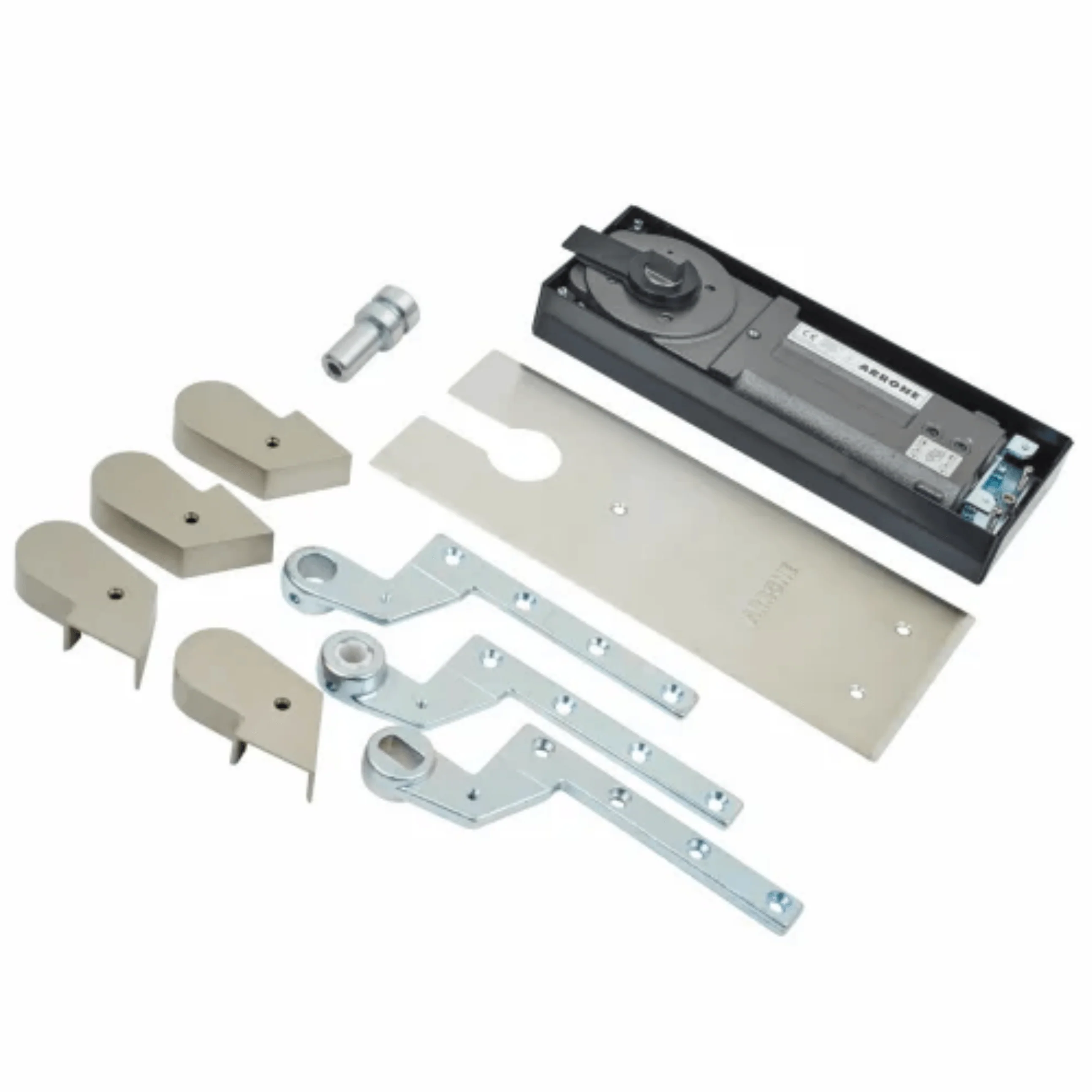 Single Action Floor Spring Door Closer - Size 3 - Heavy Duty - Satin Stainless