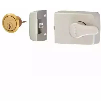 Roller Bolt Night Latch - Silver & Brass Cylinder 60 mm Backset - Image 2