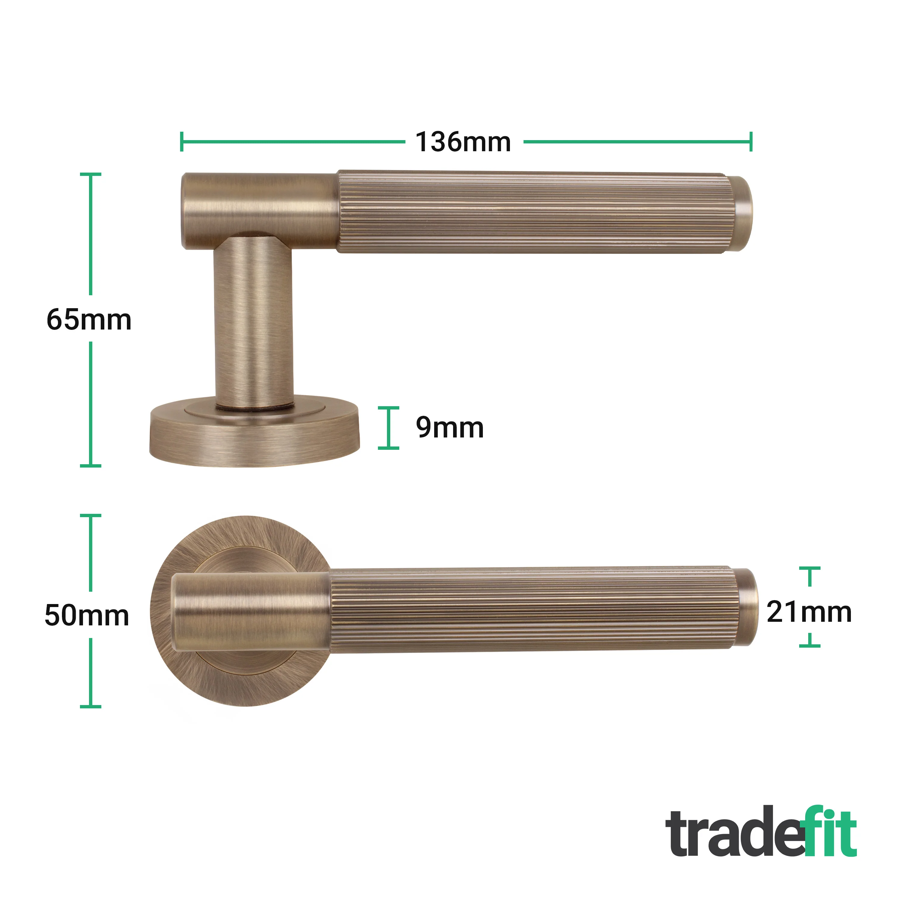 Aurora Antique Brass Lever on Rose Door Handle Kit - Medium Duty FD30/60 - 80mm Euro Sashlock and Double Cylinder - Master Keyed - Image 4