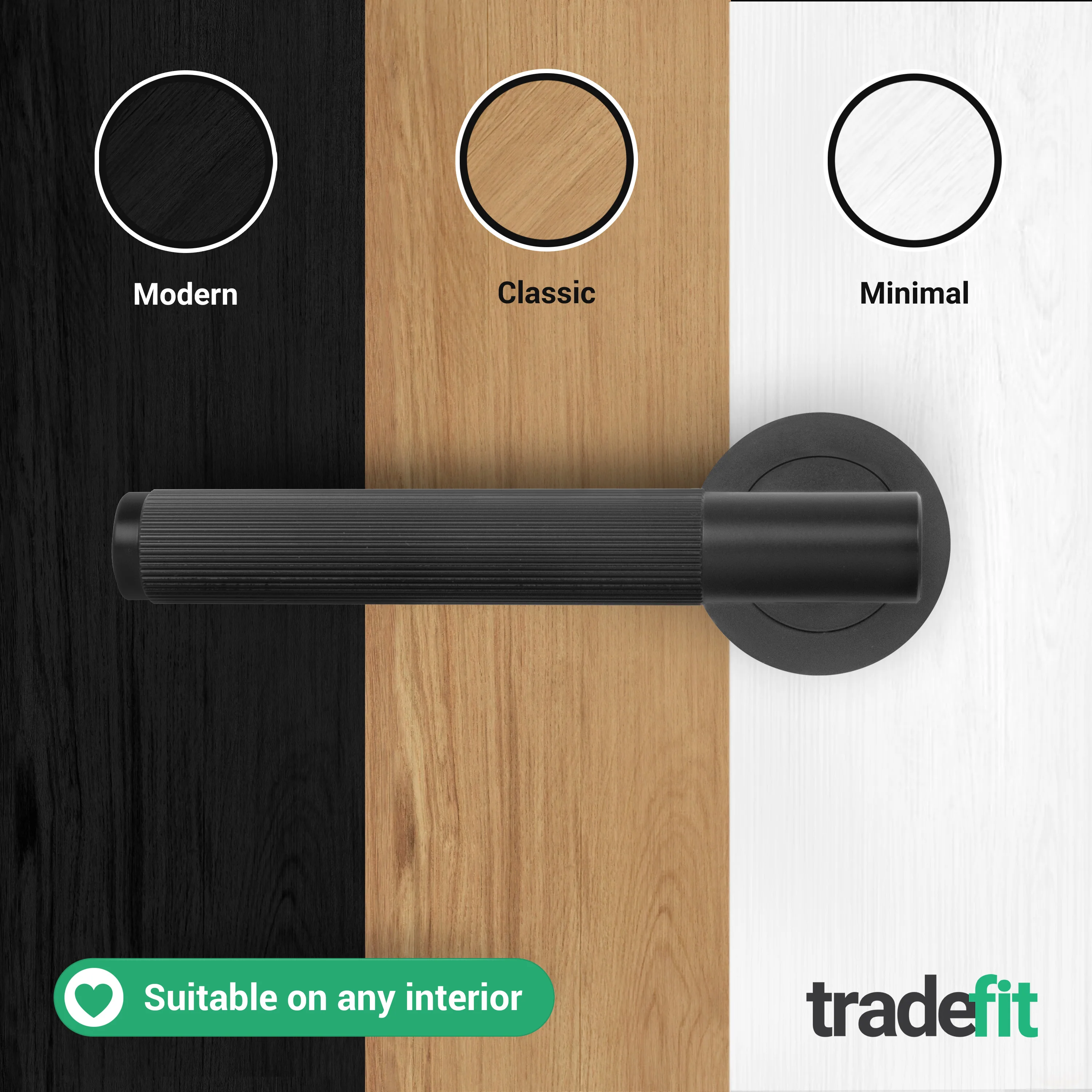 Aurora Matt Black Lever on Rose Door Handle Kit - Medium Duty FD30/60 - 80mm Euro Sashlock and Double Cylinder - Master Keyed - Image 7