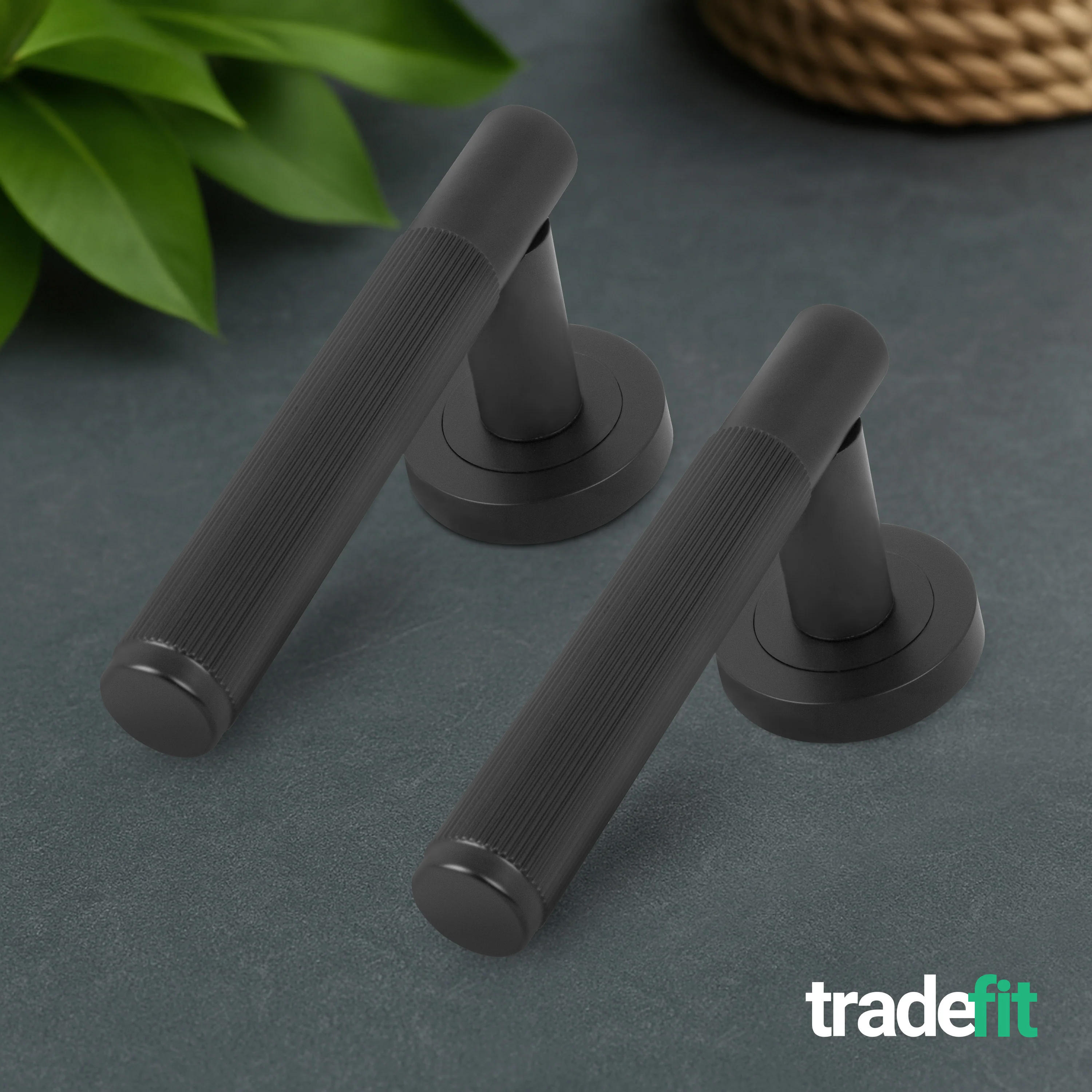 Aurora Matt Black Lever on Rose Door Handles - Heavy Duty - FD30/60 Rated - Image 7
