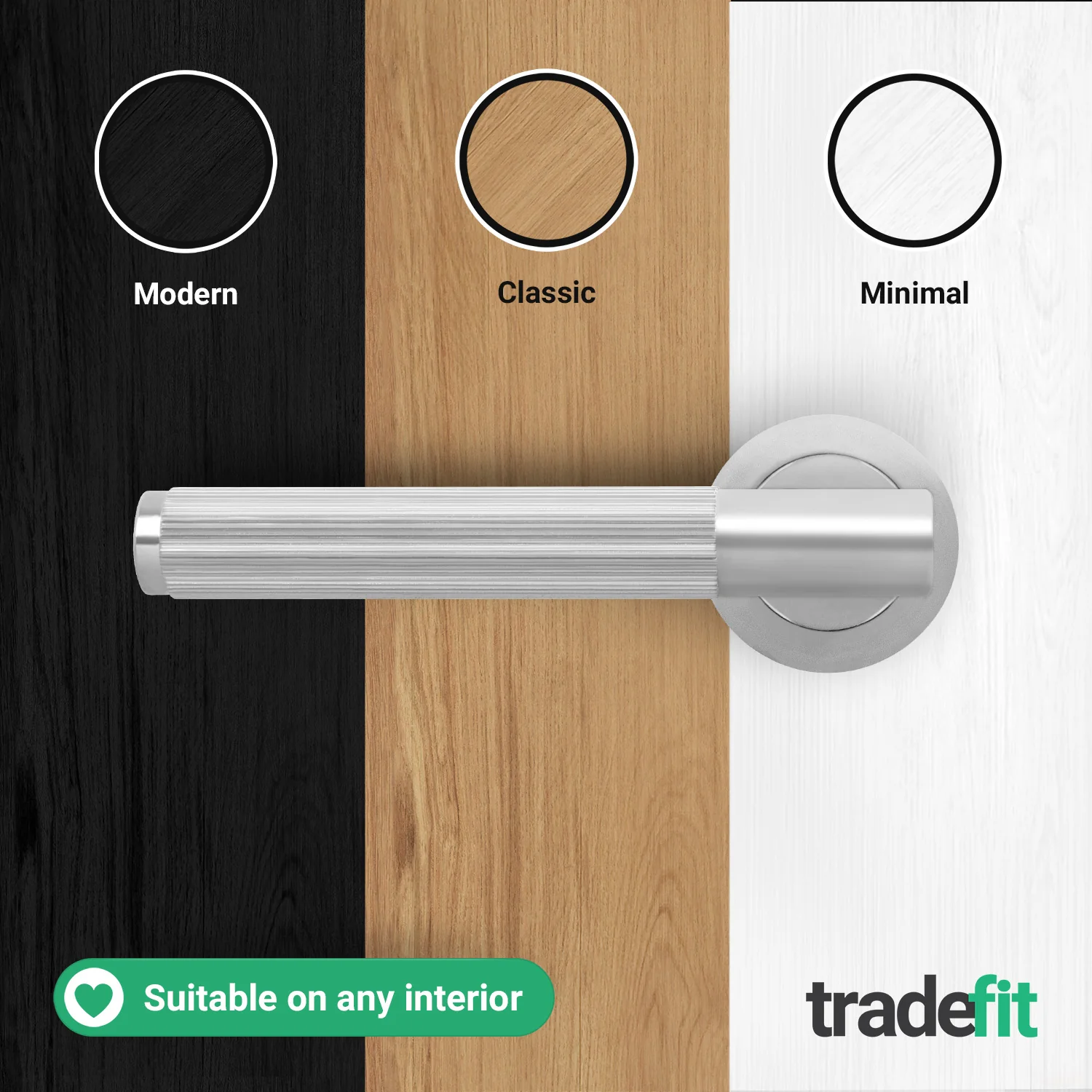 Aurora Polished Chrome Lever on Rose Door Handle Kit - 64mm Bathroom Lock - Image 7