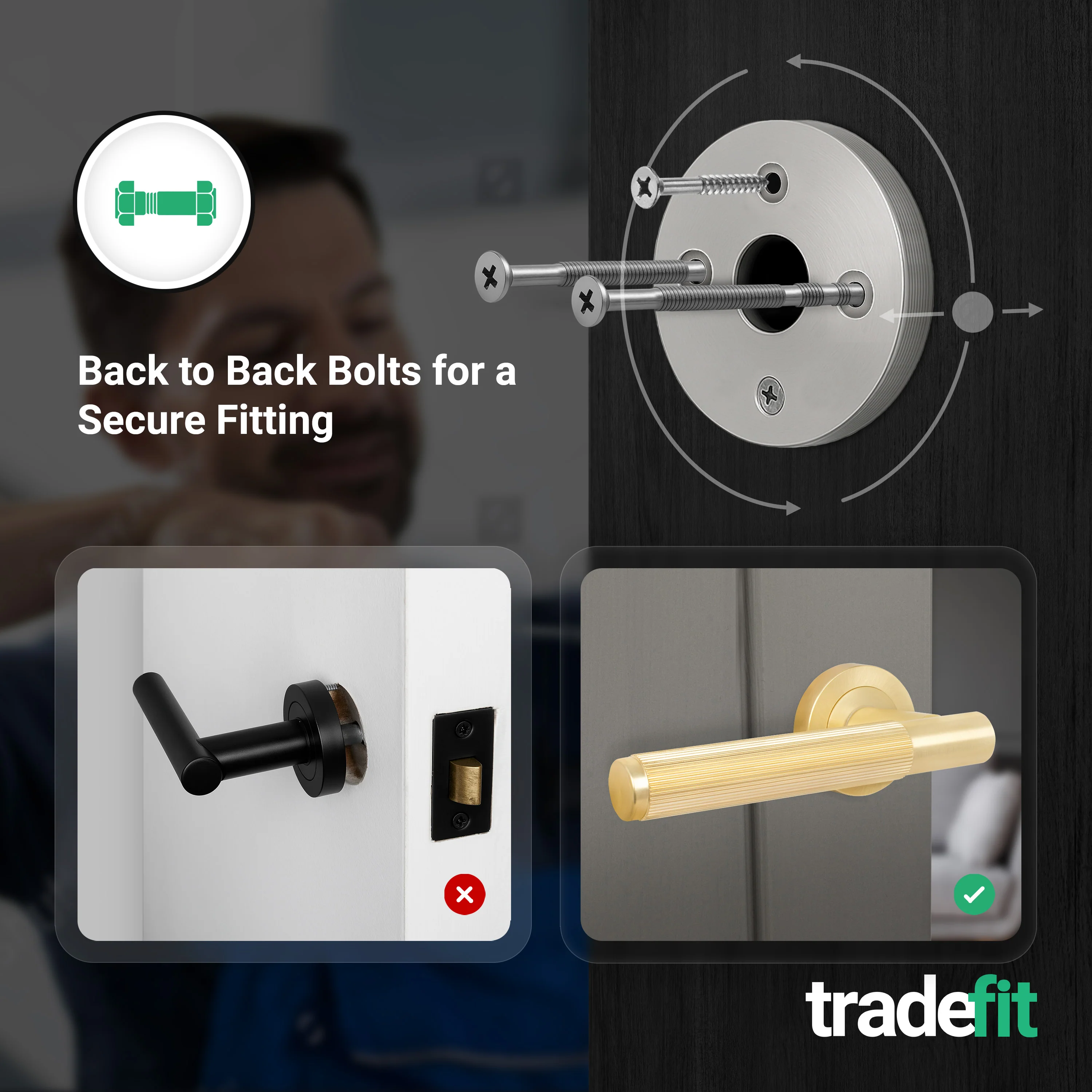 Aurora Satin Brass Lever on Rose Door Handle Kit - Medium Duty FD30/60 - 80mm Euro Sashlock and Thumbturn Cylinder - Keyed Alike - Image 3