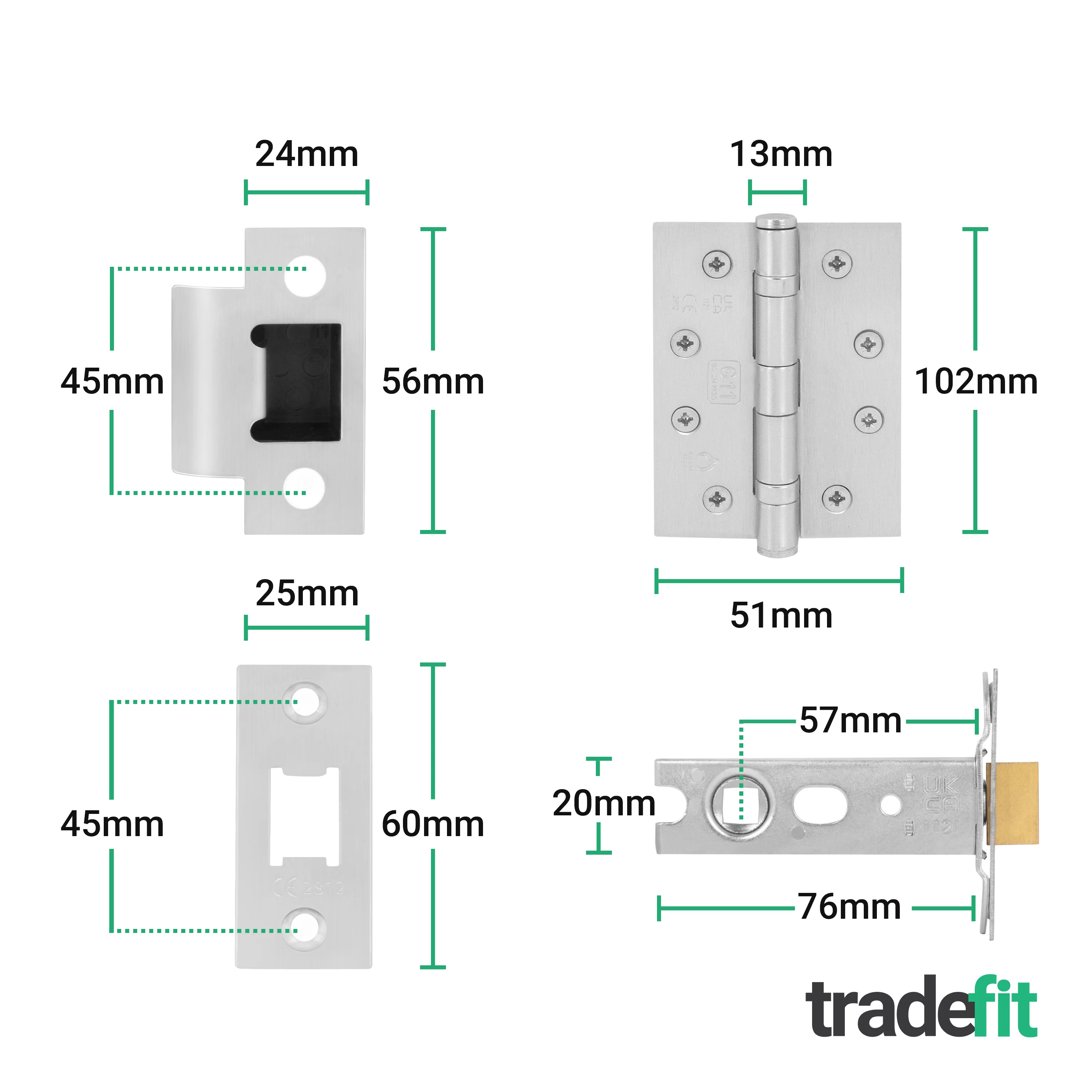 Aurora Satin Nickel Lever on Rose Door Handle Kit - Medium Duty FD30/60 - 76mm Latch - Image 5