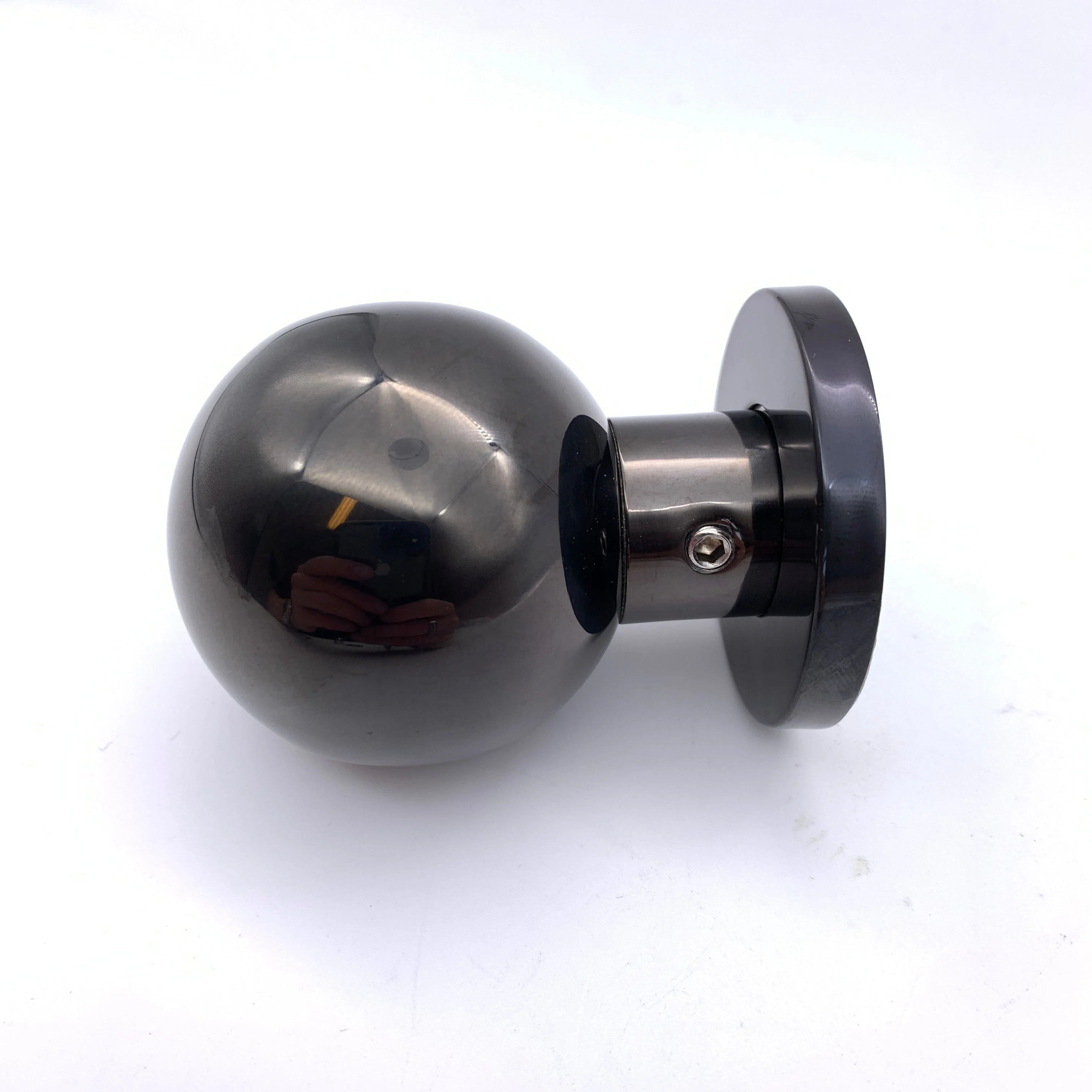 Centre Door Knob Ball Bolt Fixed Door Pull - 55mm - Black Nickel - Image 3