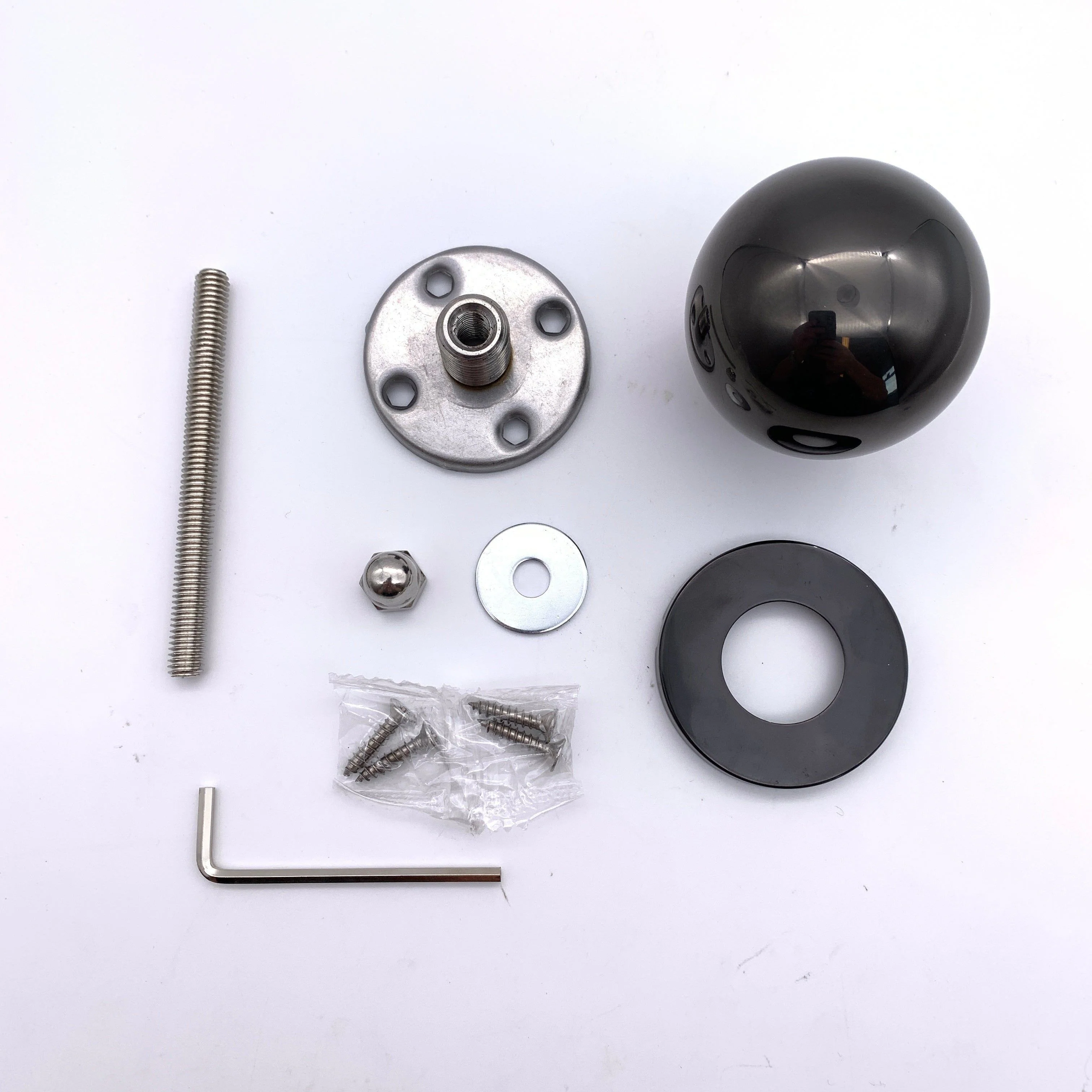 Centre Door Knob Ball Bolt Fixed Door Pull - 55mm - Black Nickel - Image 4