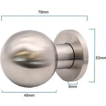 Centre Door Knob Ball Bolt Fixed Door Pull - 55mm - Black Nickel - Image 8