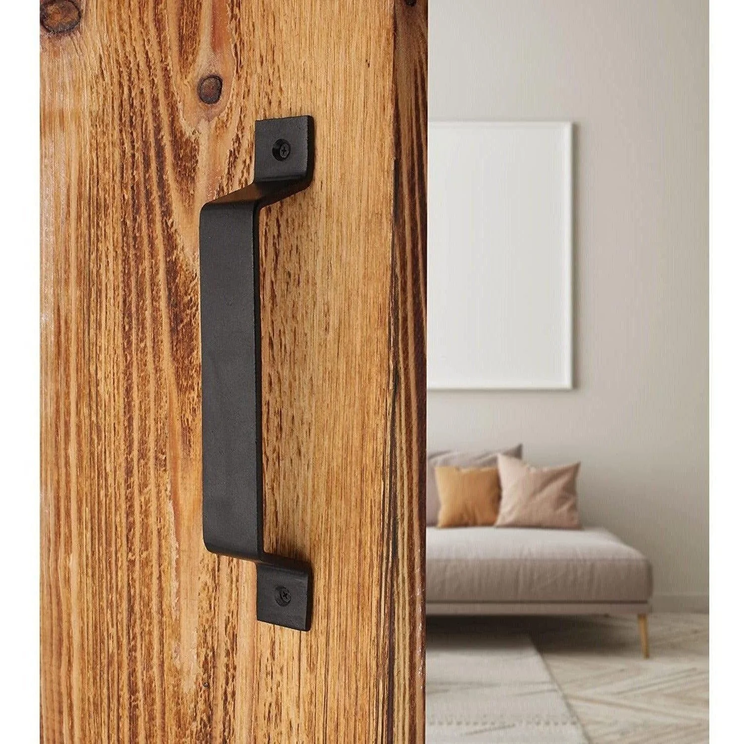 Barn Door Pull Handle Black Iron - Gate Shed and Garage - 250mm - Image 4