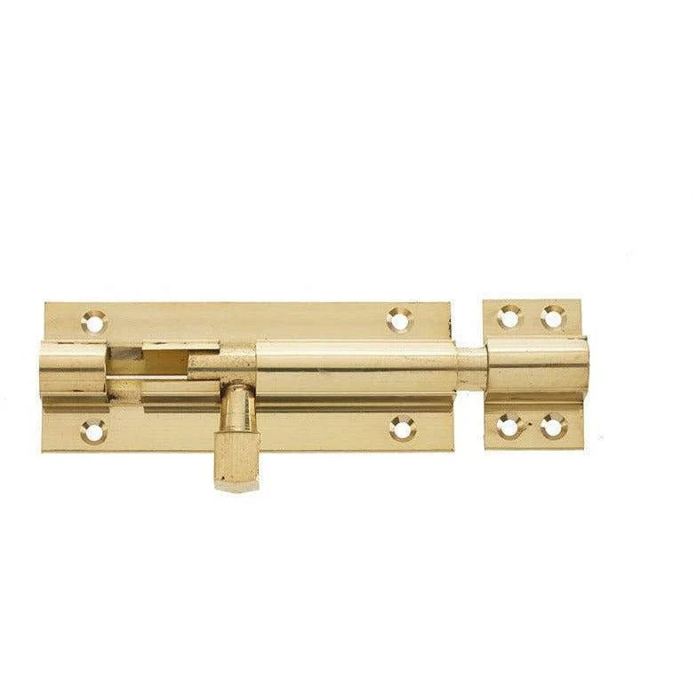 Barrel Bolt Straight - 100x38mm - Polished Brass