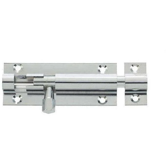 Barrel Bolt Straight - 100x38mm - Polished Chrome