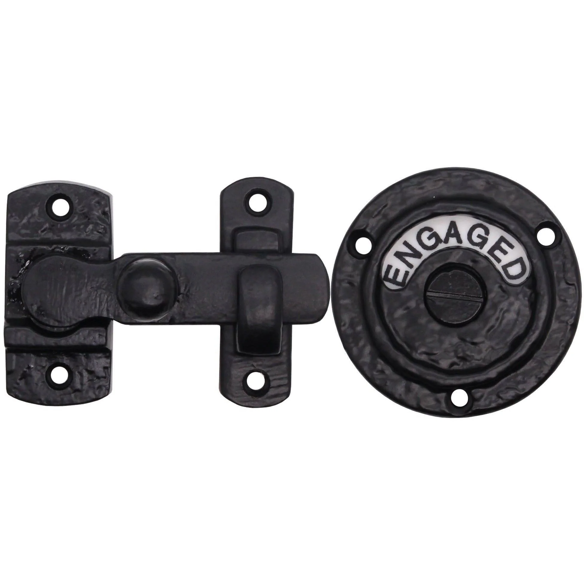 Bathroom Indicator Bolt - Black Antique Iron - 83mm - Image 5