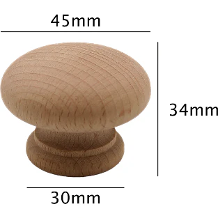 Beech Knob - 45mm - Unlacquered - Image 2