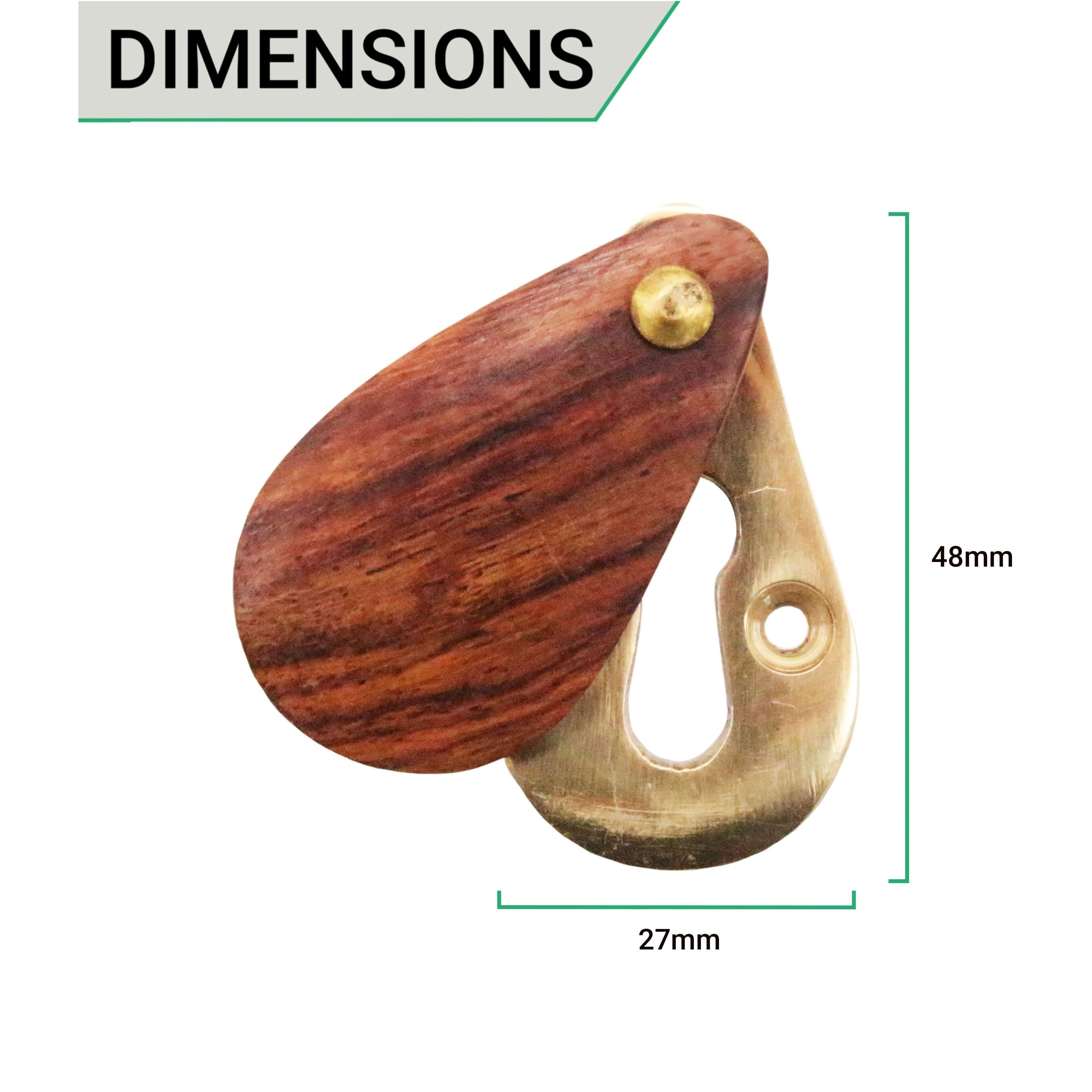 Peardrop Wooden Keyhole Cover Wood Escutcheon Rosewood Each - Image 2