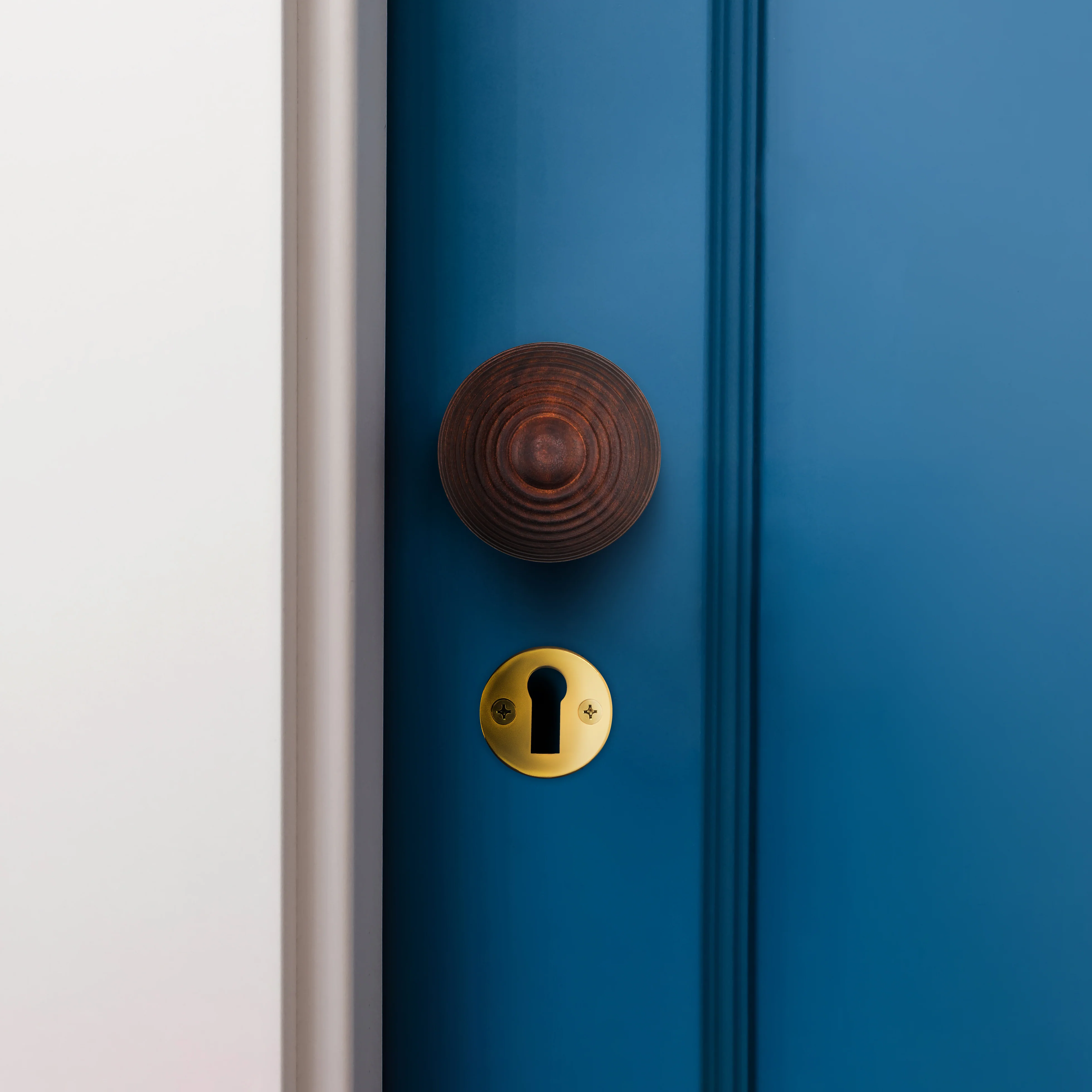 Beehive Rosewood/Brass Mortice/Rim Door Knob Kit - 80mm Sashlock - Image 6