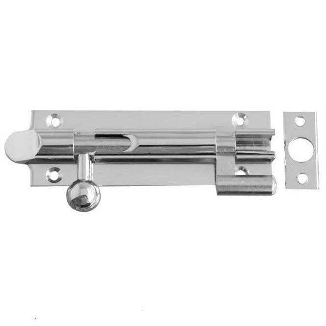 Bell Pattern Barrel Bolt Necked -150x32mm - Polished Chrome