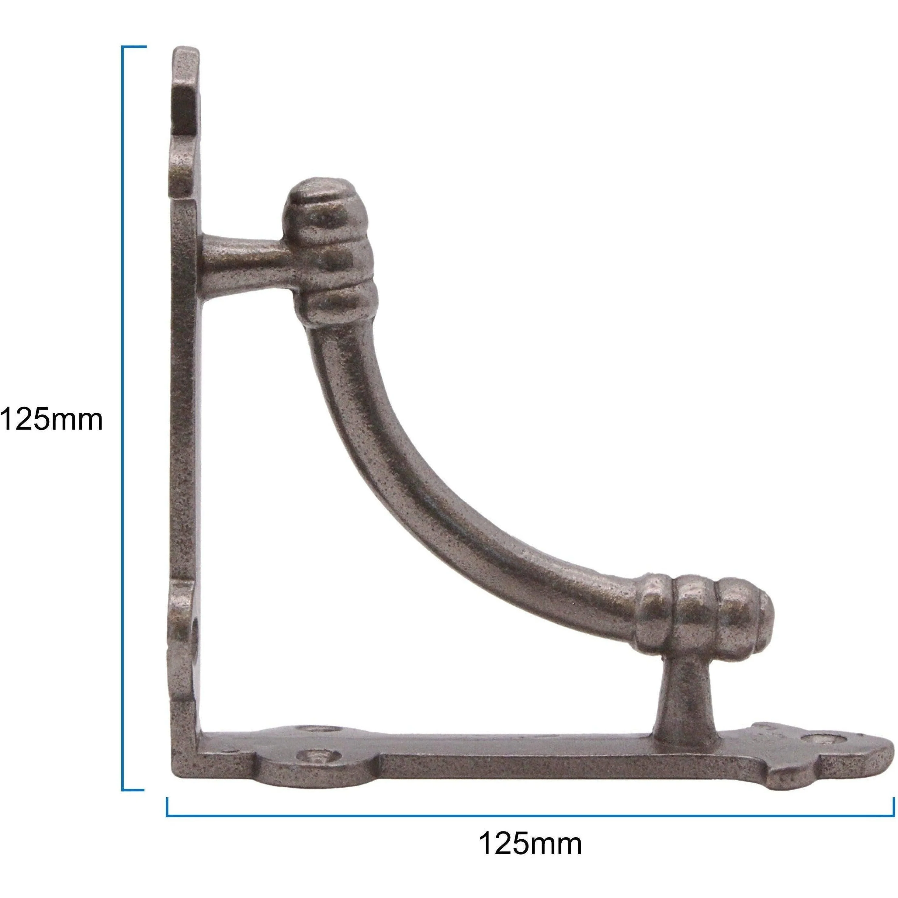 Below Stairs Shelf Bracket Cast Iron - 125x125mm - Self Colour Lacquered - Image 3