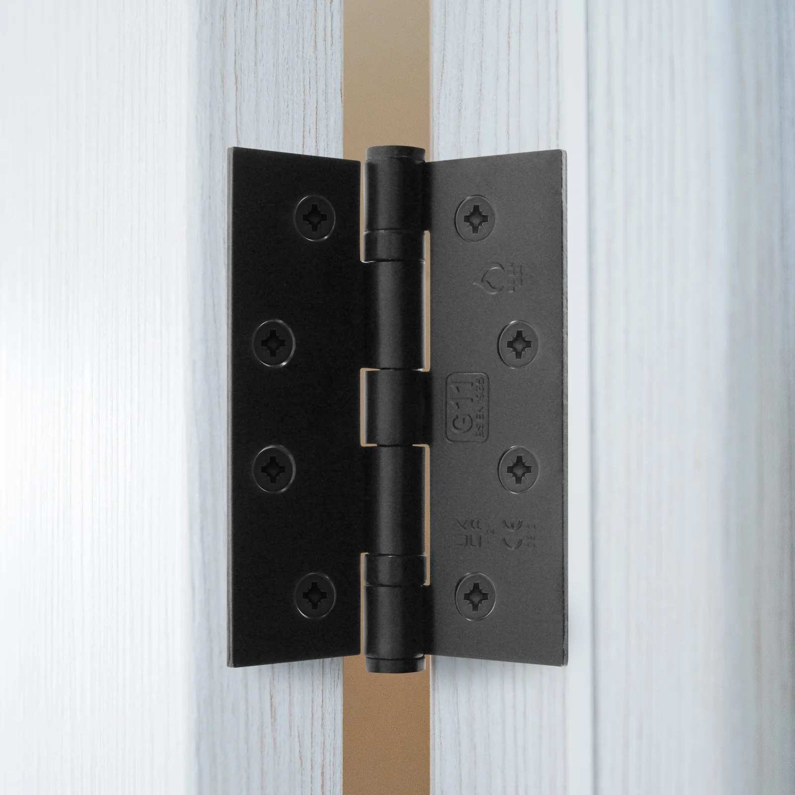 Black Fire Door Hinges – 4 Inch/102mm – Grade 11 Steel Ball Bearing – Pair - Image 5