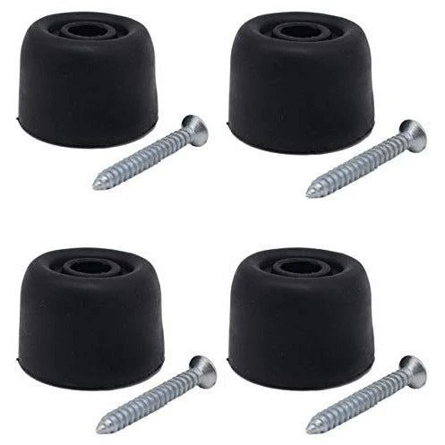 Black Rubber Floor Mounted Door Stop - Pack of 4