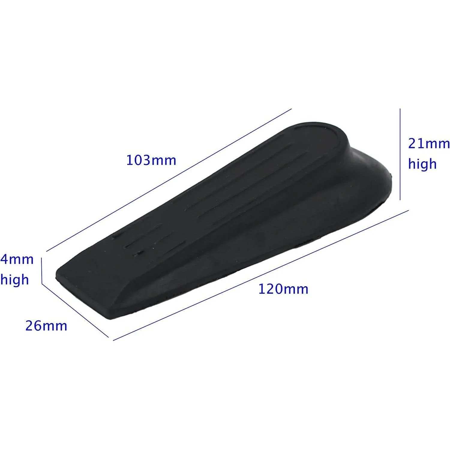 Black Rubber Door Wedge Black - Pack of 2 - Image 2