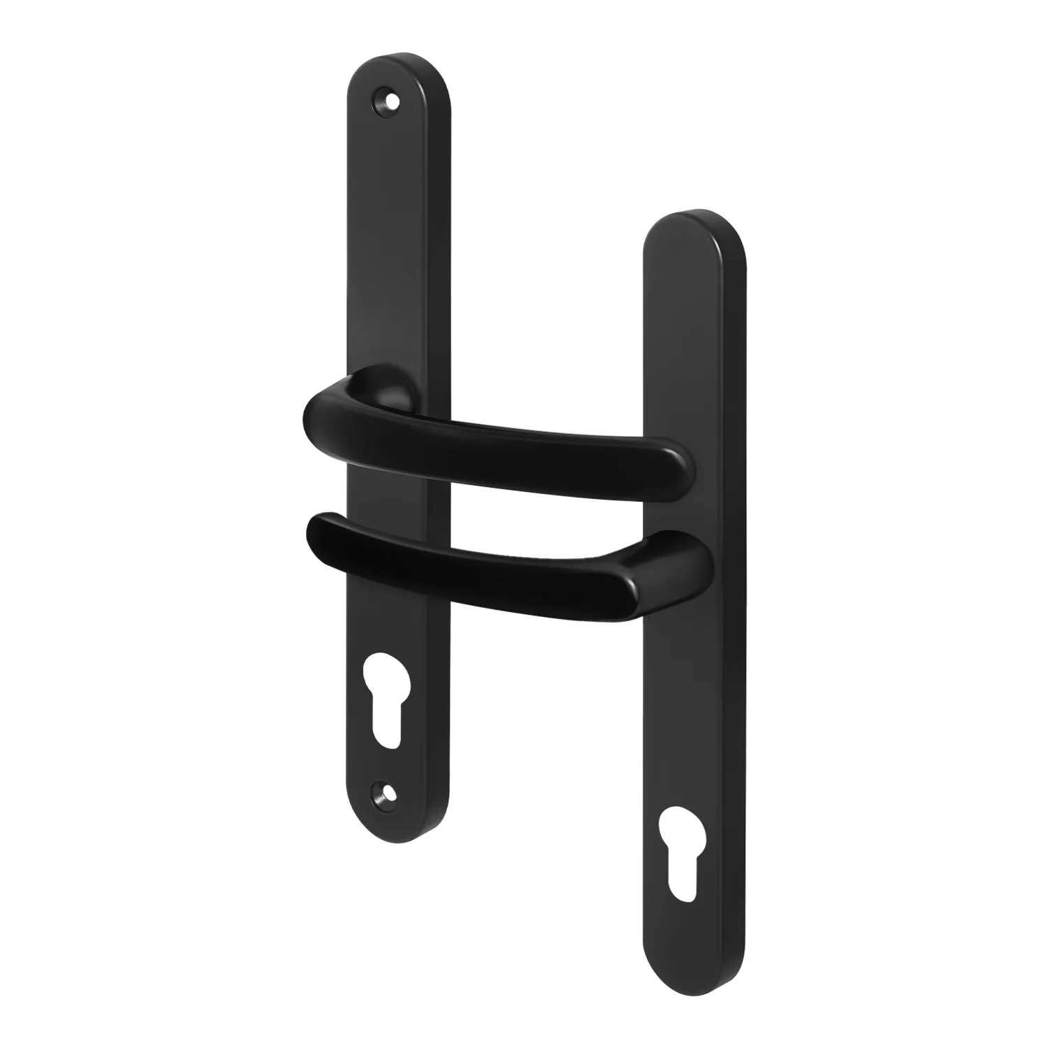 Black UPVC Door Handles - 92mm PZ Centres - 240mm Fixing Centres - 270 x 32mm